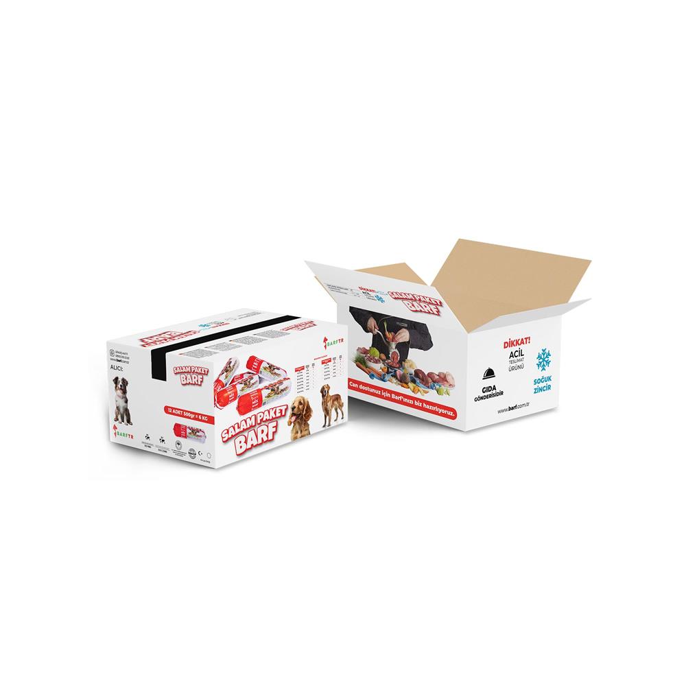 Mix Barf 6 kg 250 GR Salam Paket Tekli Ambalajlarda Köpek MamasI
