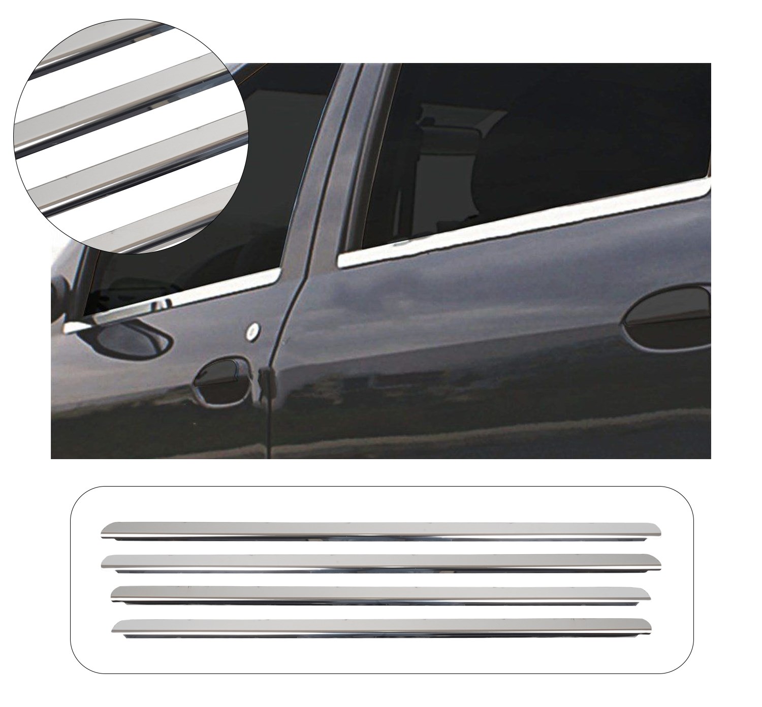 DACIA LOGAN 2005-2013 CAM ÇITASI 4 PARÇA