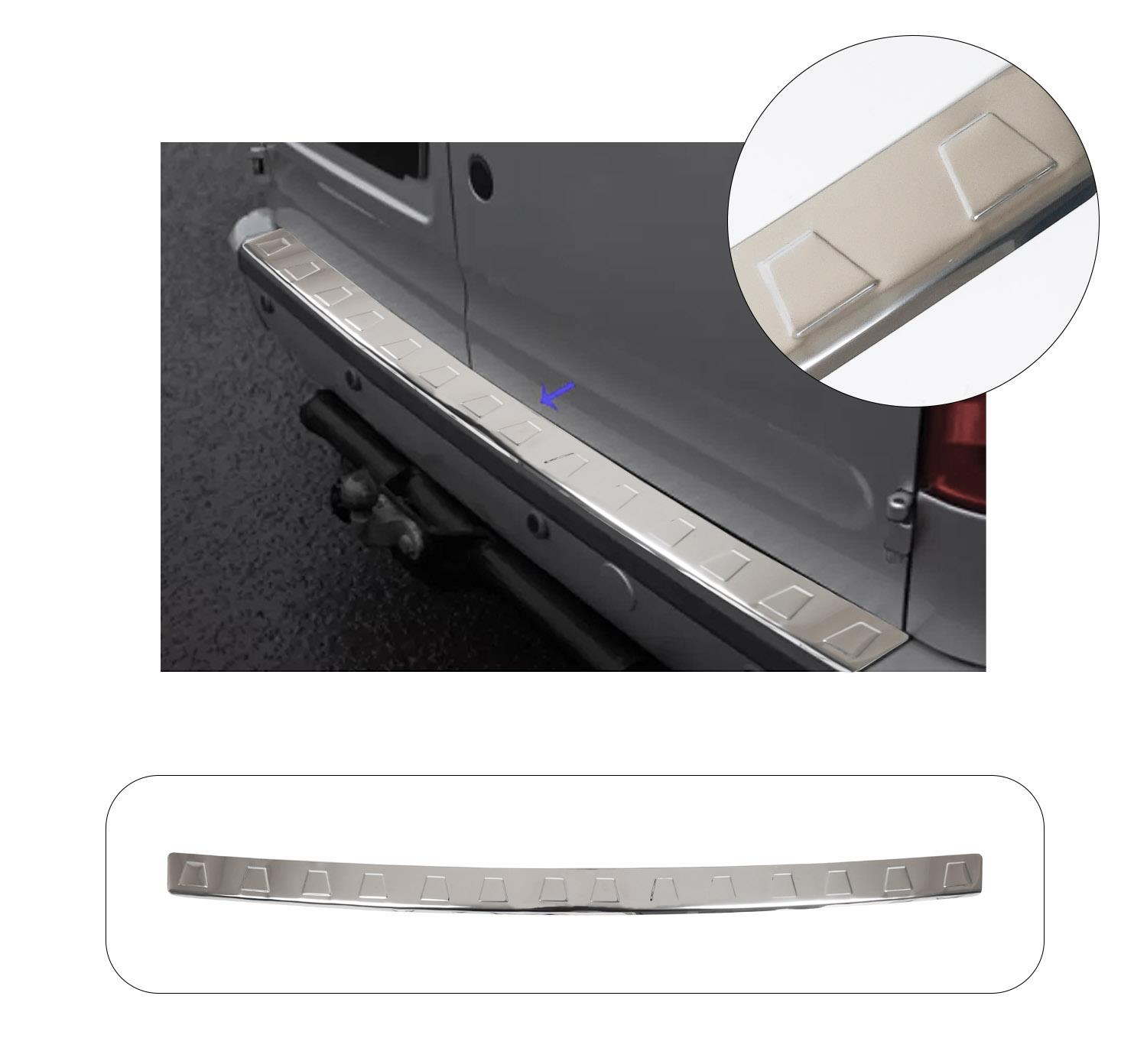 FORD CONNECT 2003-2014 KROM PARLAK ARKA TAMPON ÜSTÜ KORUMA