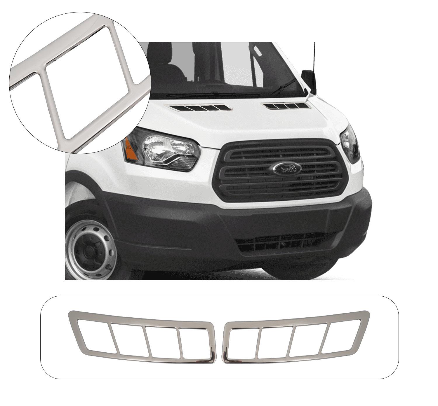 Ford Transit 2014 Ve Üzeri Krom Kaput Havalandırma Paslanmaz Çelik