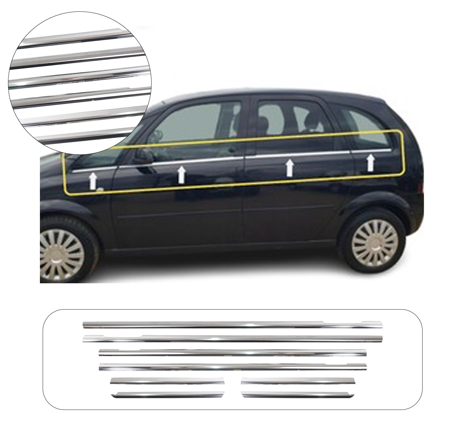 OPEL MERIVA 2003-2010 CAM ÇITASI 8 PRÇ