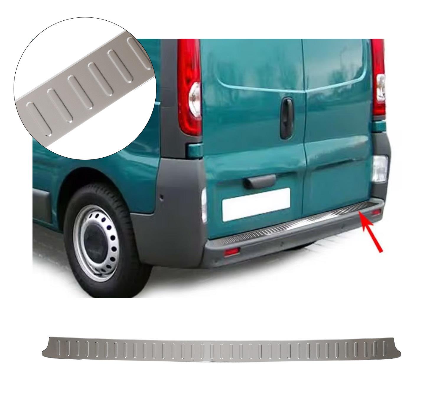 OPEL VİVARO 2001- KROM PARLAK ARKA TAMPON ÜSTÜ KORUMA LONG