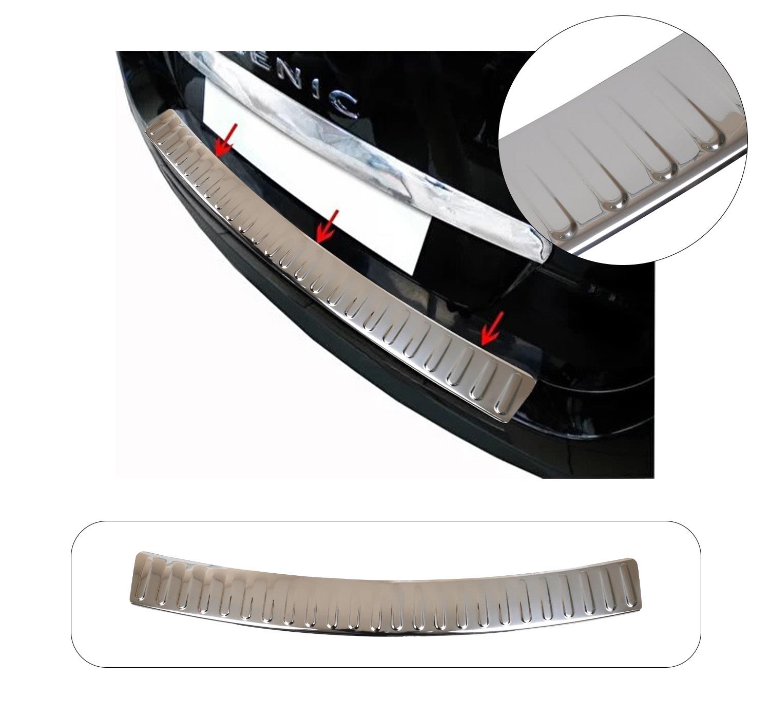 RENAULT GRAND SCENIC III SW 2010- KROM PARLAK ARKA TAMPON ÜSTÜ KORUMA