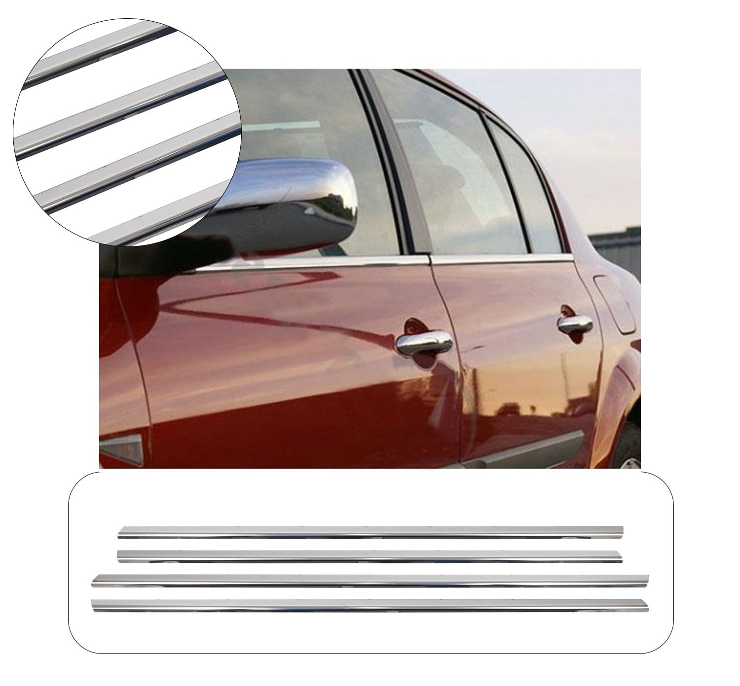 RENAULT MEGANE 2 2004-2010 SEDAN CAM ÇITASI 4PRÇ