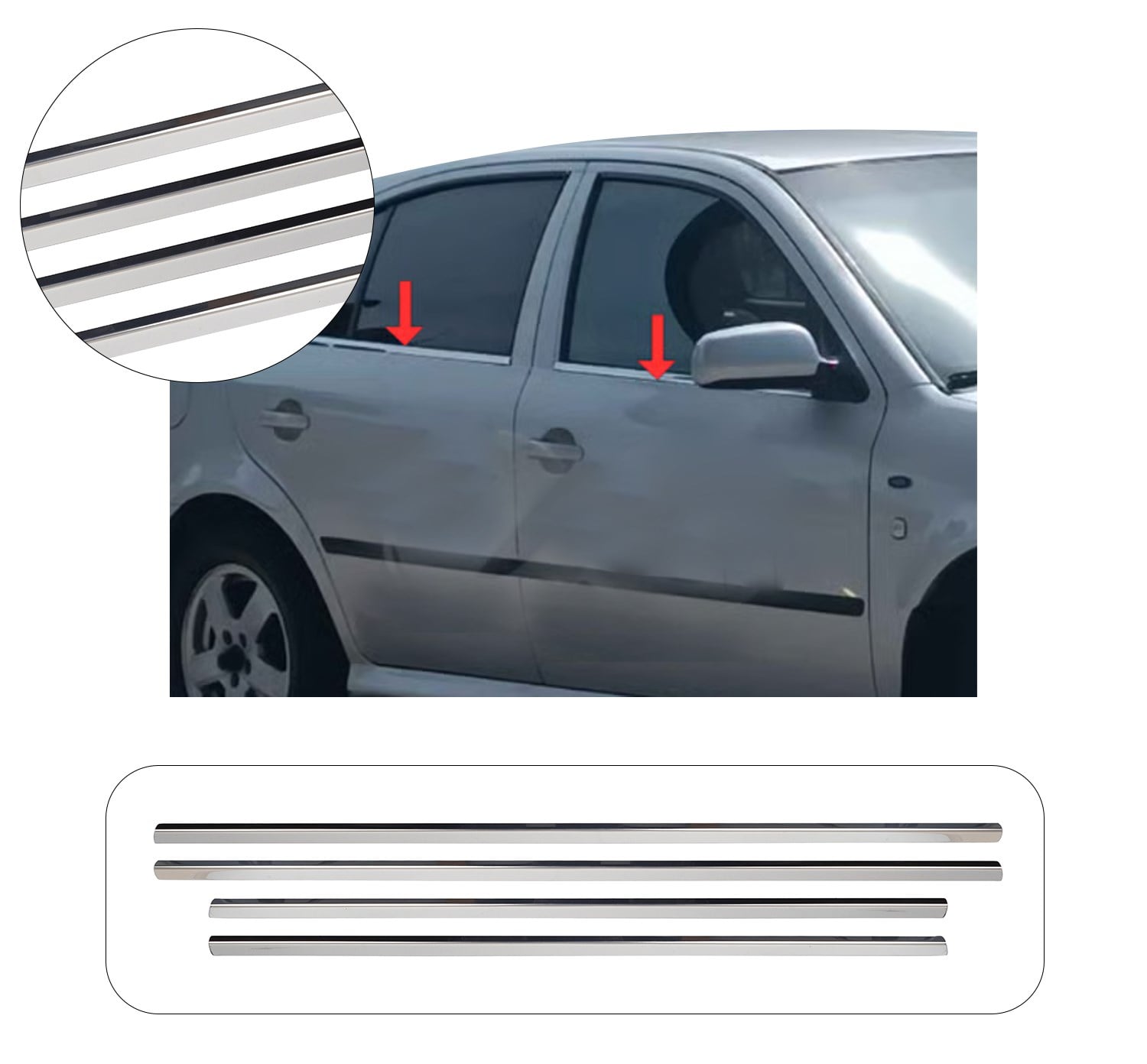 SKODA OCTAVIA A4 SD 1998-2003 CAM ÇITASI 4 PRÇ. P.ÇELİK