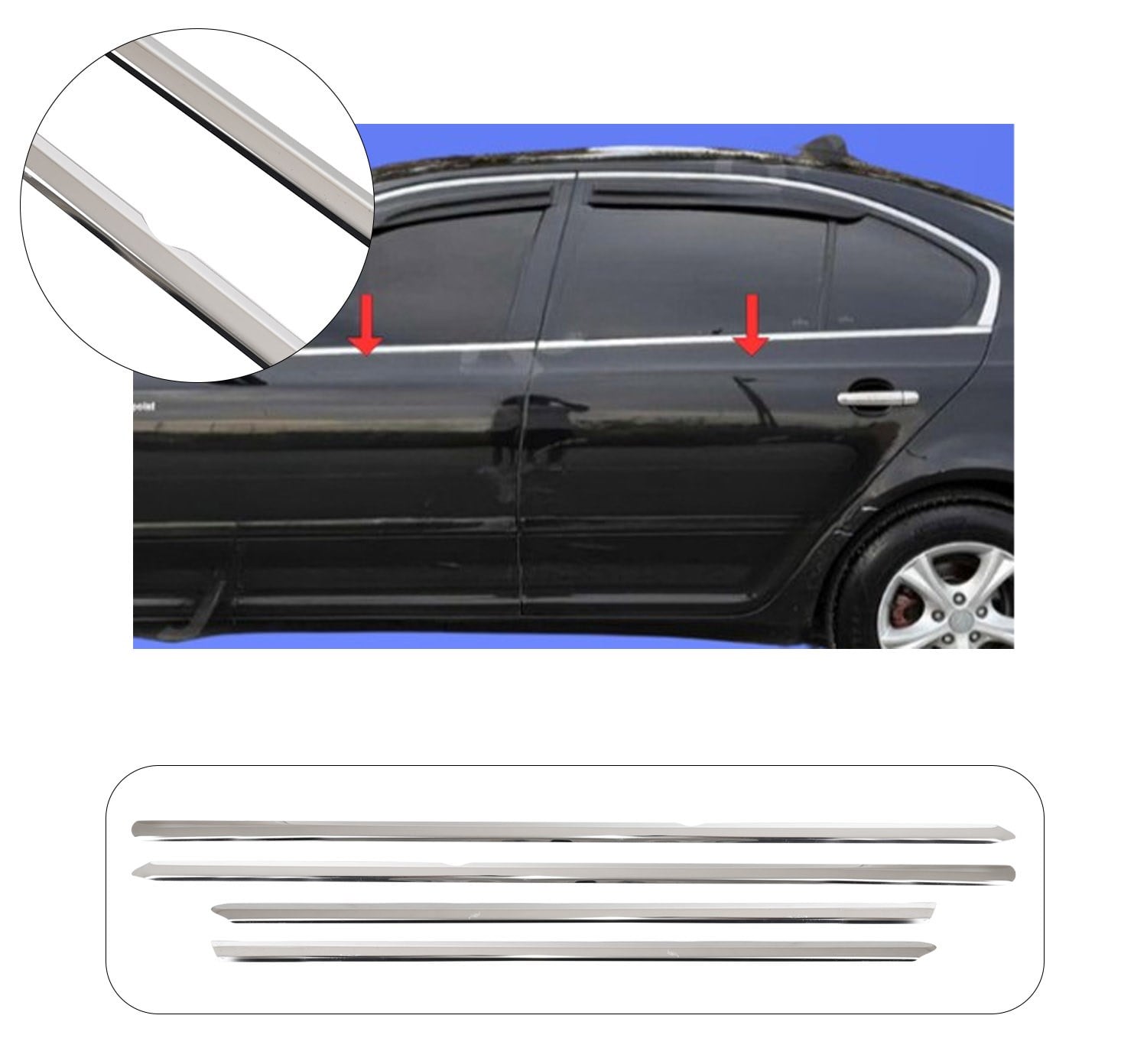 SKODA OCTAVIA A5 2005-2012 CAM ÇITASI 4 PRÇ