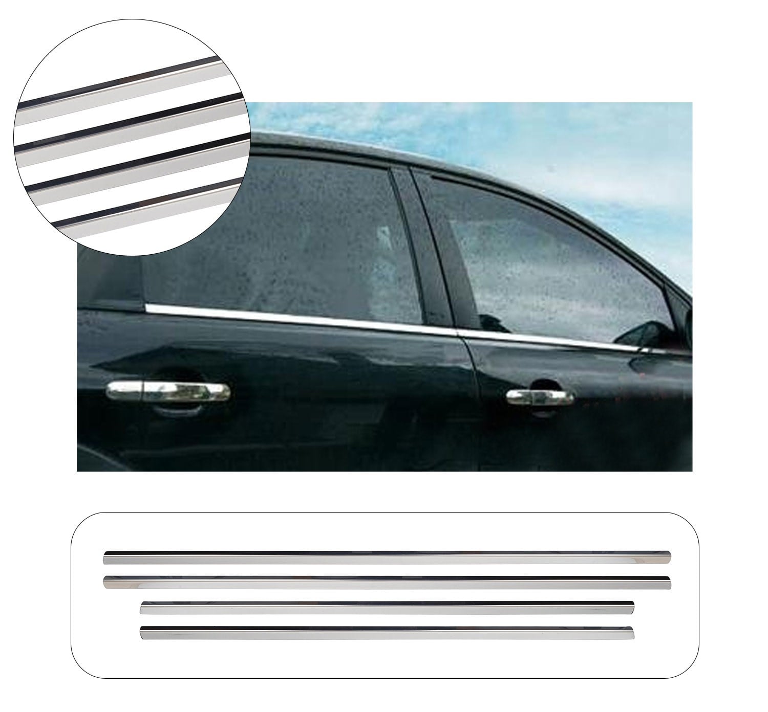 SKODA RAPID SD 2012 CAM ÇITASI 4 PRÇ. P.ÇELİK