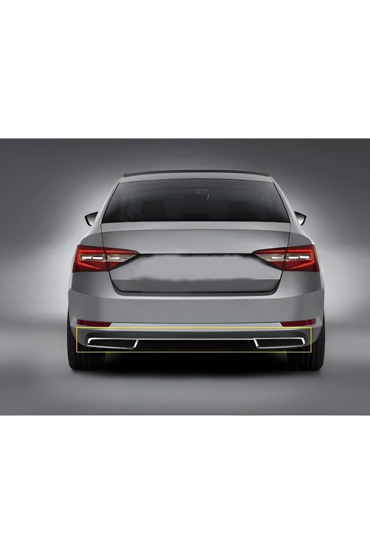 Skoda Super B Krom Difüzör 3 Parça Paslanmaz Çelik 2019 Ve Üzeri