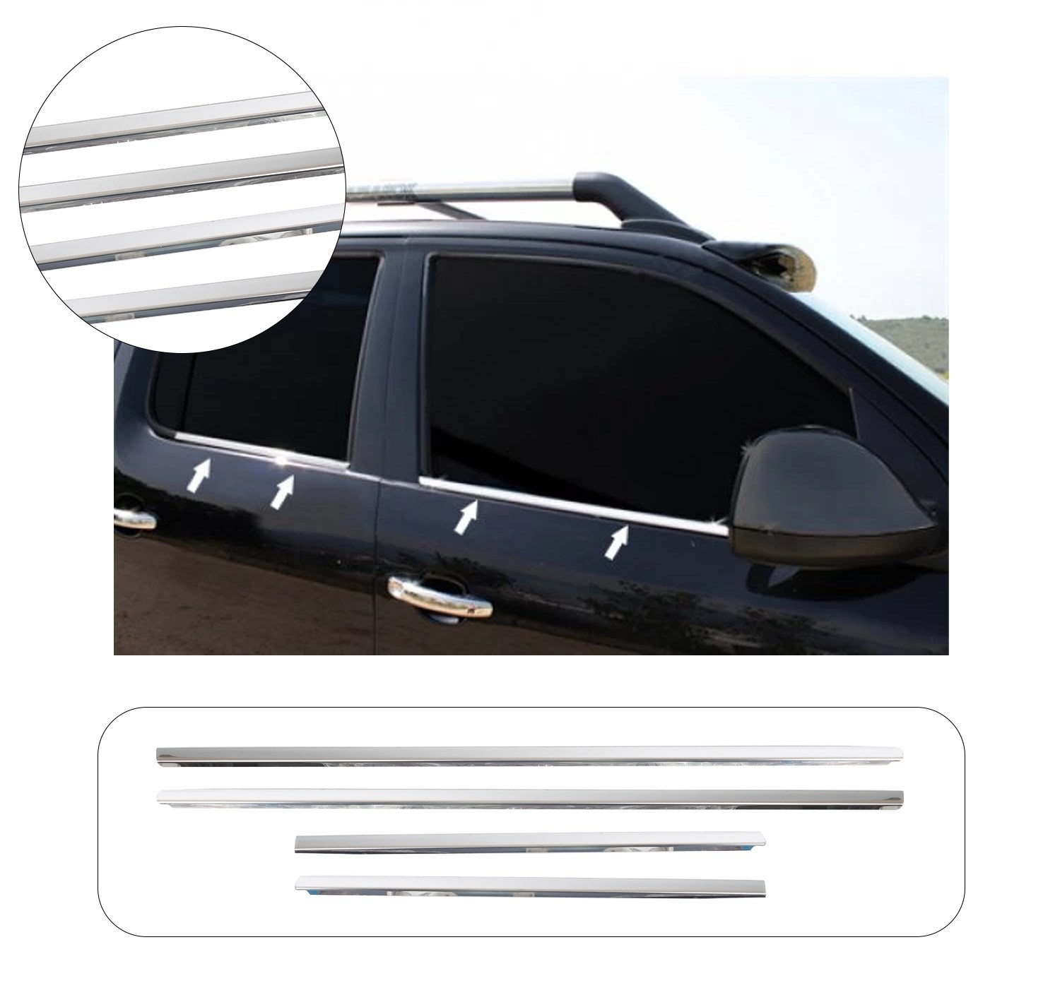 VW AMAROK 2010- CAM ÇITASI 4 PRÇ
