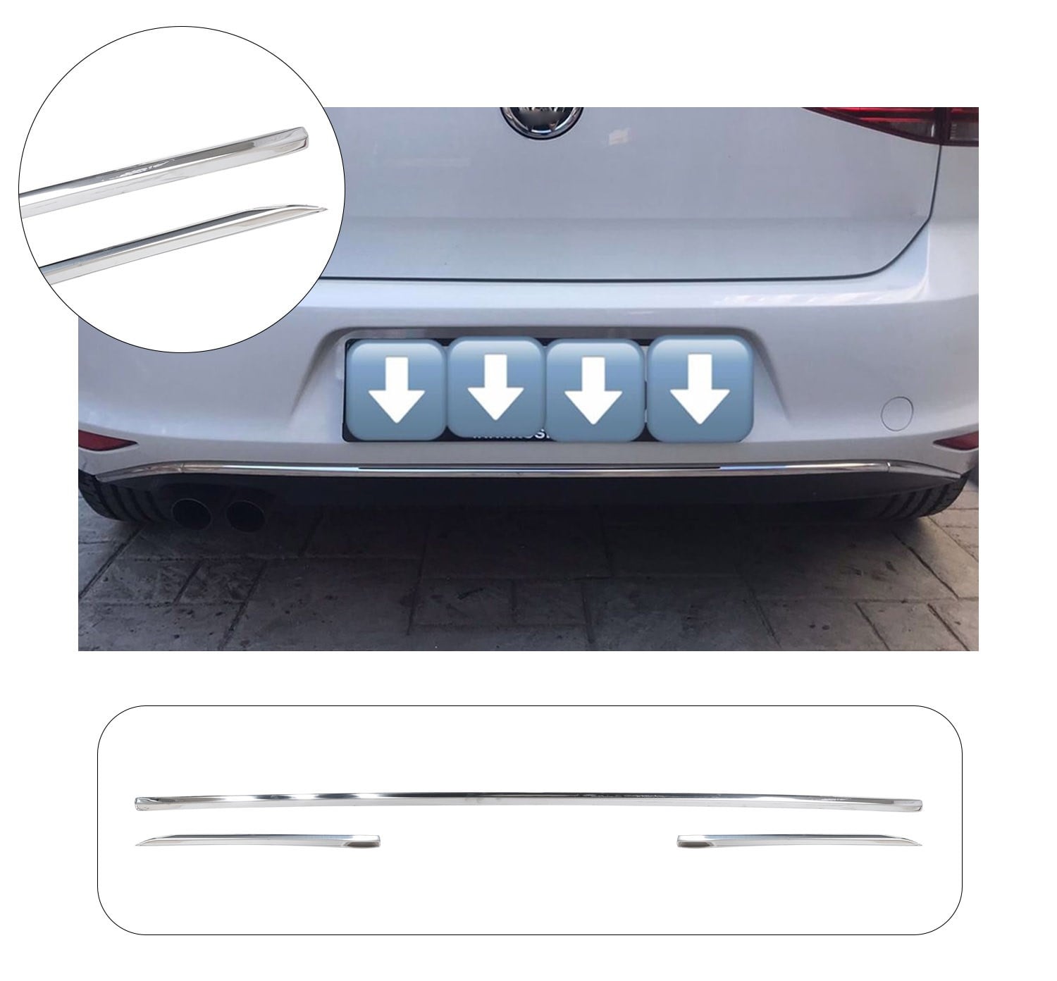 VW GOLF 7 ARKA TAMPON ÇITASI 3 PRÇ