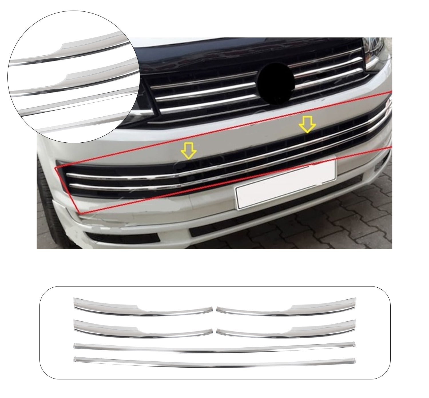 VW T6 ÖN TAMPON ÇITASI 6 PRÇ