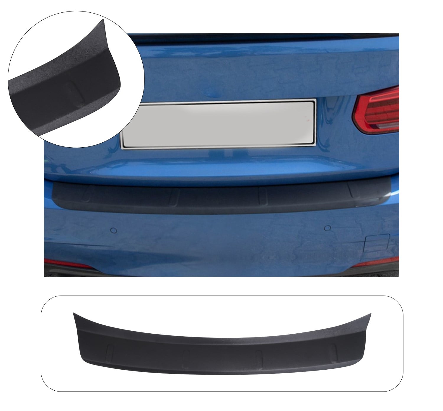 BMW 3 SERİSİ F30  SEDAN 2011-2019 ABS GENİŞ ARKA TAMPON ÜSTÜ KORUMA