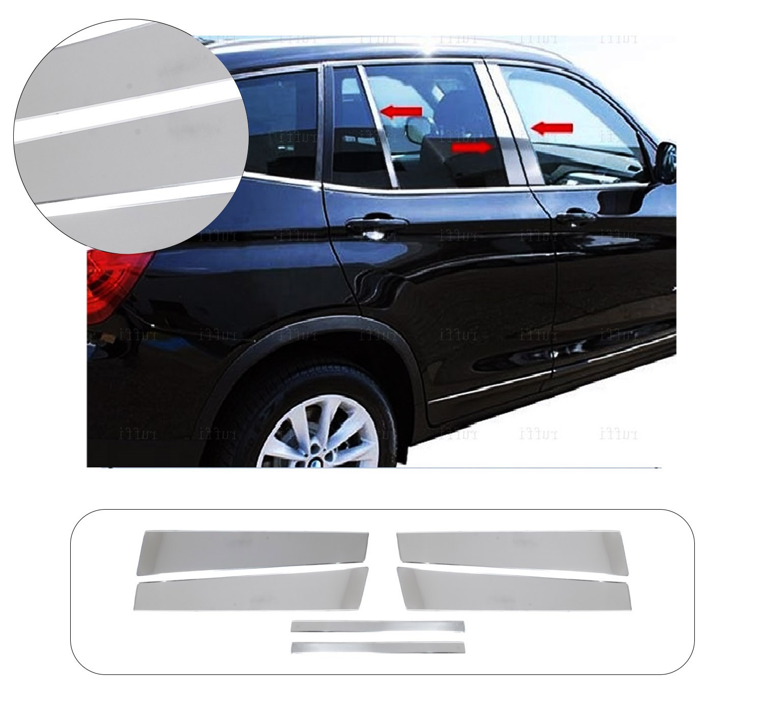 BMW X3 F25 2010-2017 KAPI DİREĞİ 6 PRÇ