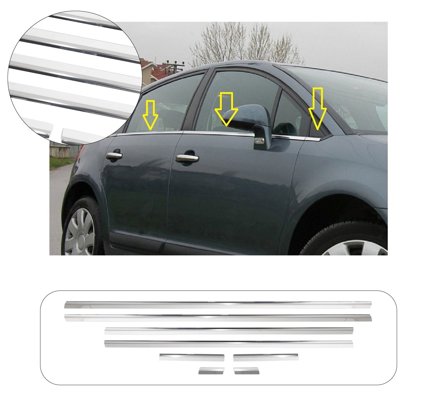 CITROEN C4 2005- CAM ÇITASI 8 PRÇ