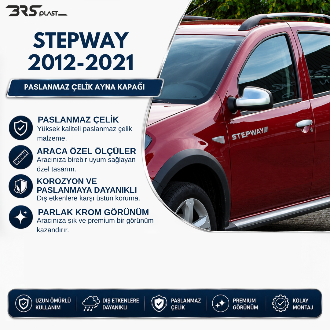 DACIA SANDERO 2012-2020 AYNA KAPAĞI PASLANMAZ ÇELİK