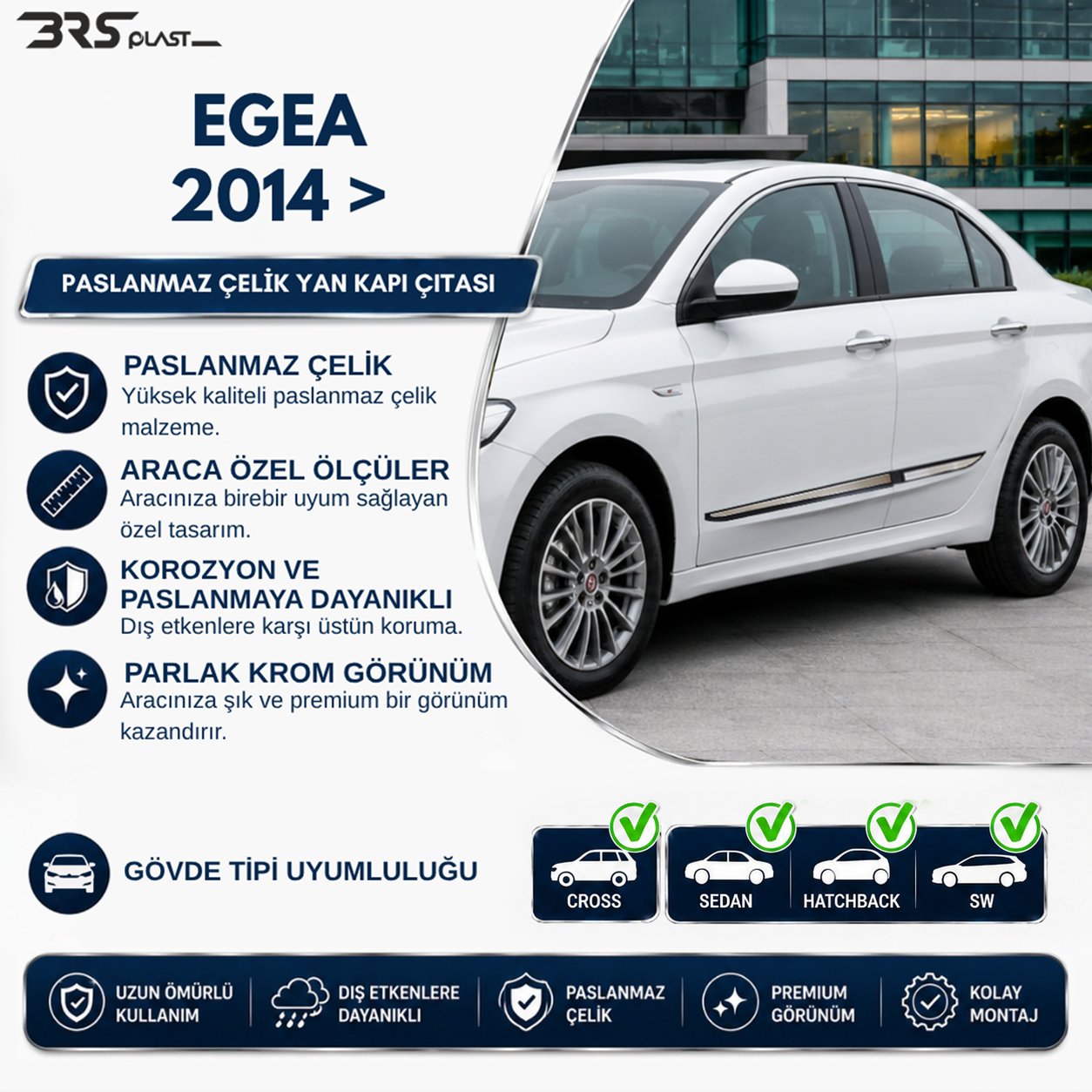 FIAT EGEA 2014- GRUPLARI YAN KAPI BANDI