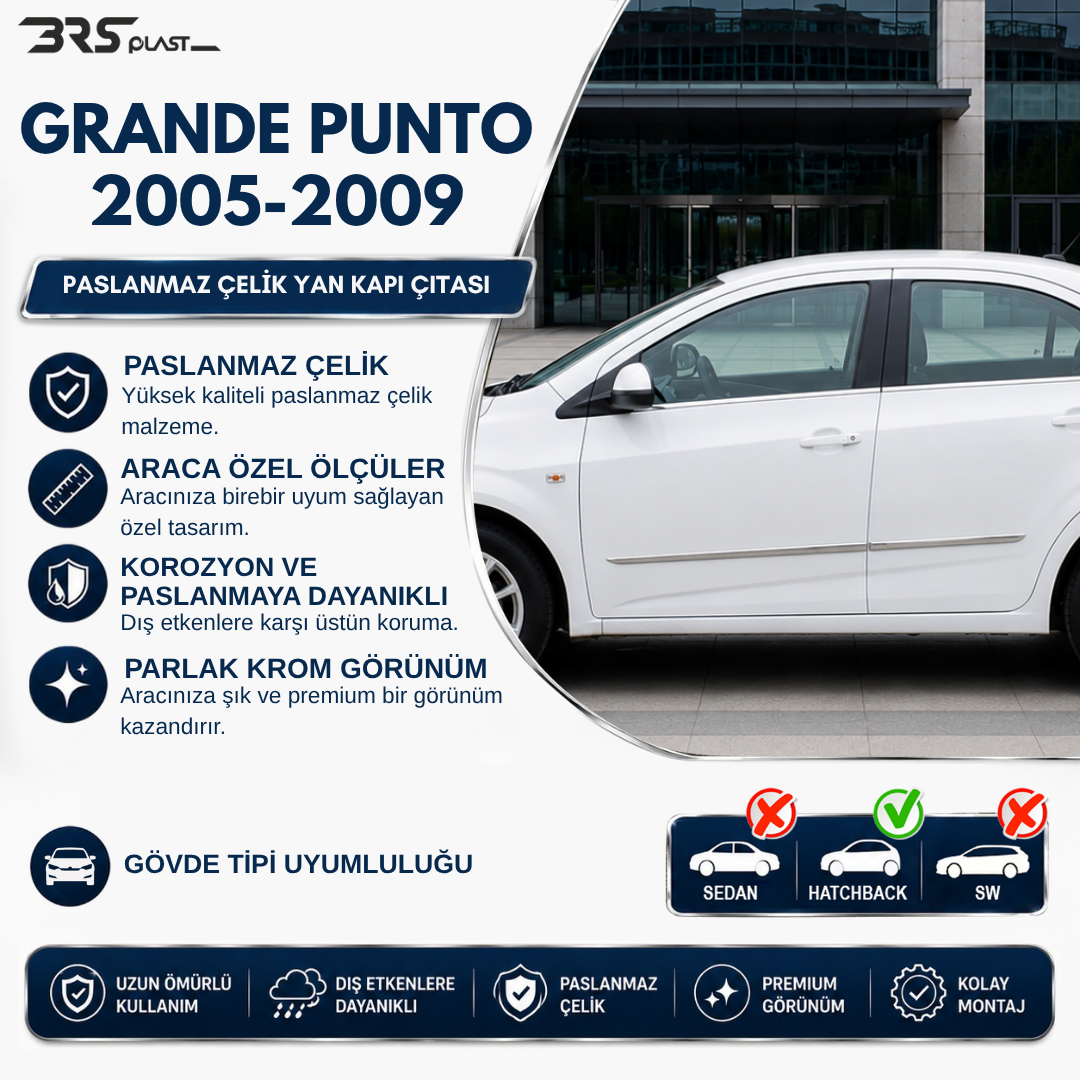 FIAT GRANDE PUNTO 2005-2009 YAN KAPI ÇITASI