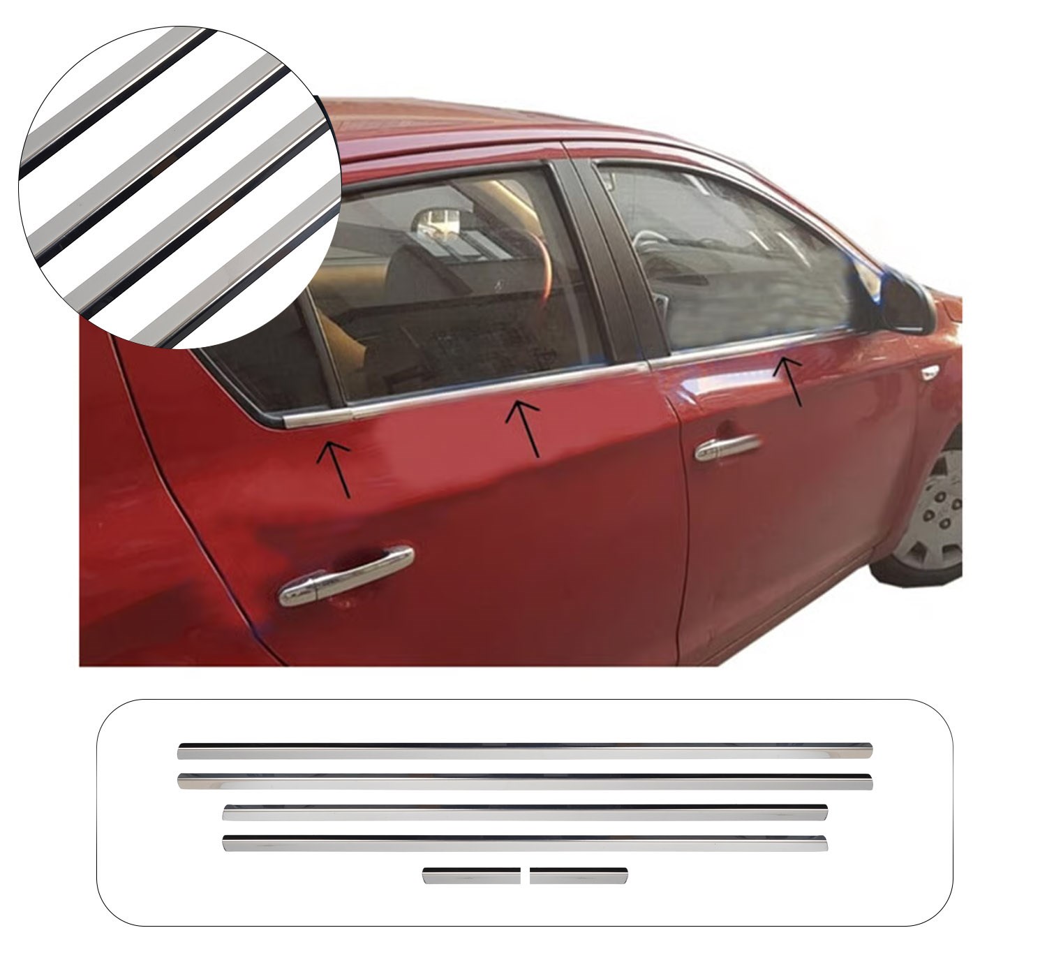 HYUNDAI İ20 HB 5D 2012-2014 CAM ÇITASI 6 PRÇ. P.ÇELİK