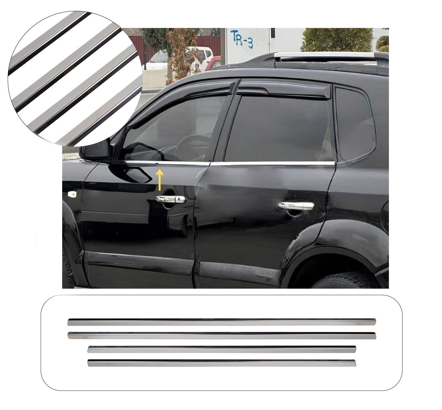 HYUNDAI TUCSON 2004-2012 CAM ÇITASI 4 PRÇ/