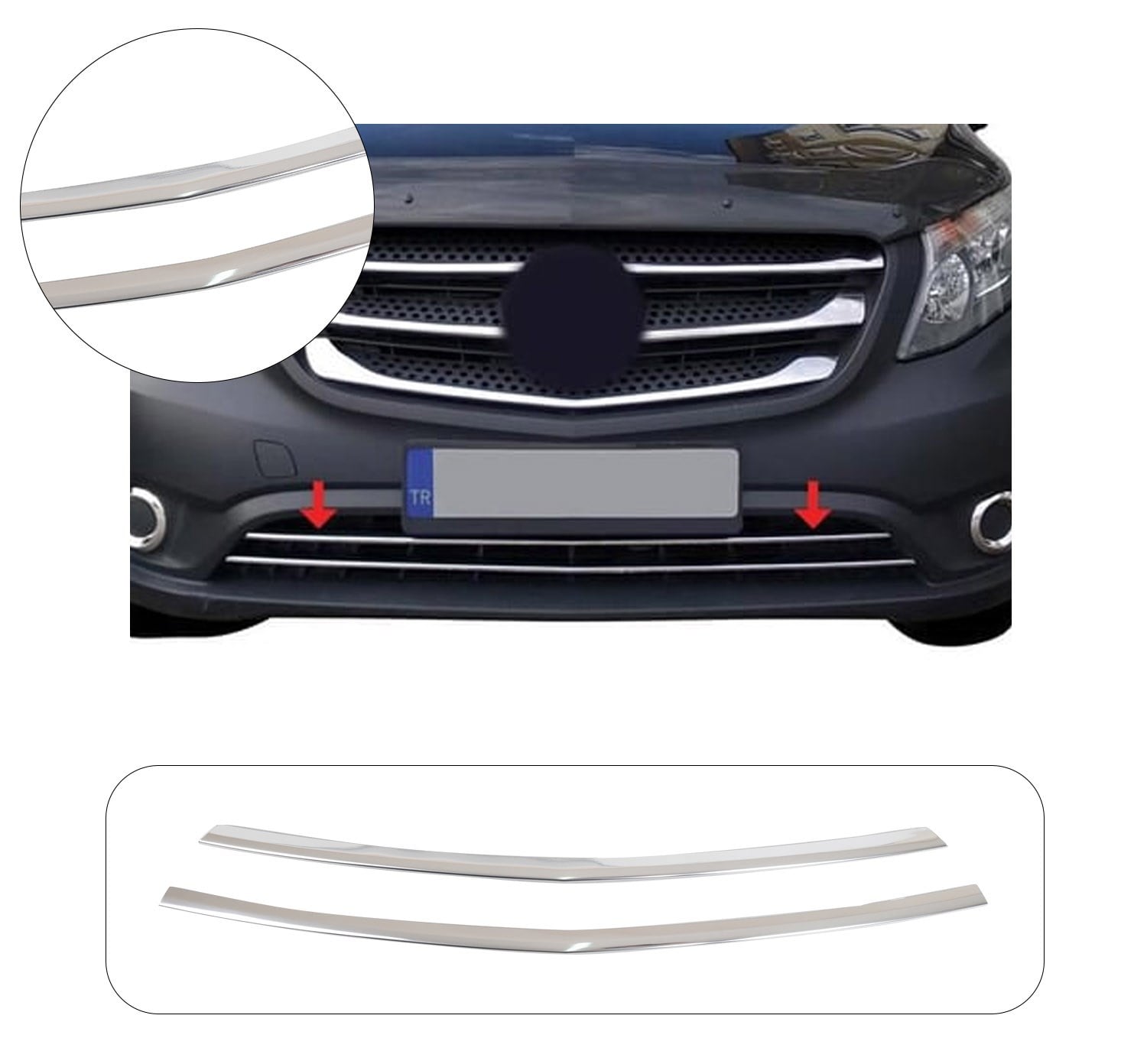 MB VITO W447 VAN 2014-2024 ÖN TAMPON ÇITASI 2PRÇ