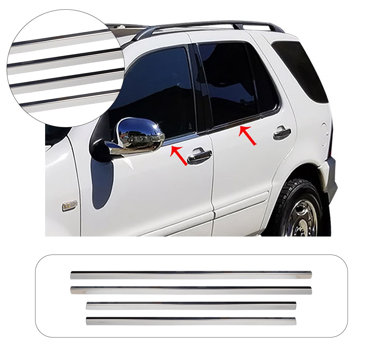 MB ML W163 1998-2006 CAM ÇITASI 4 PRÇ. P.ÇELİK