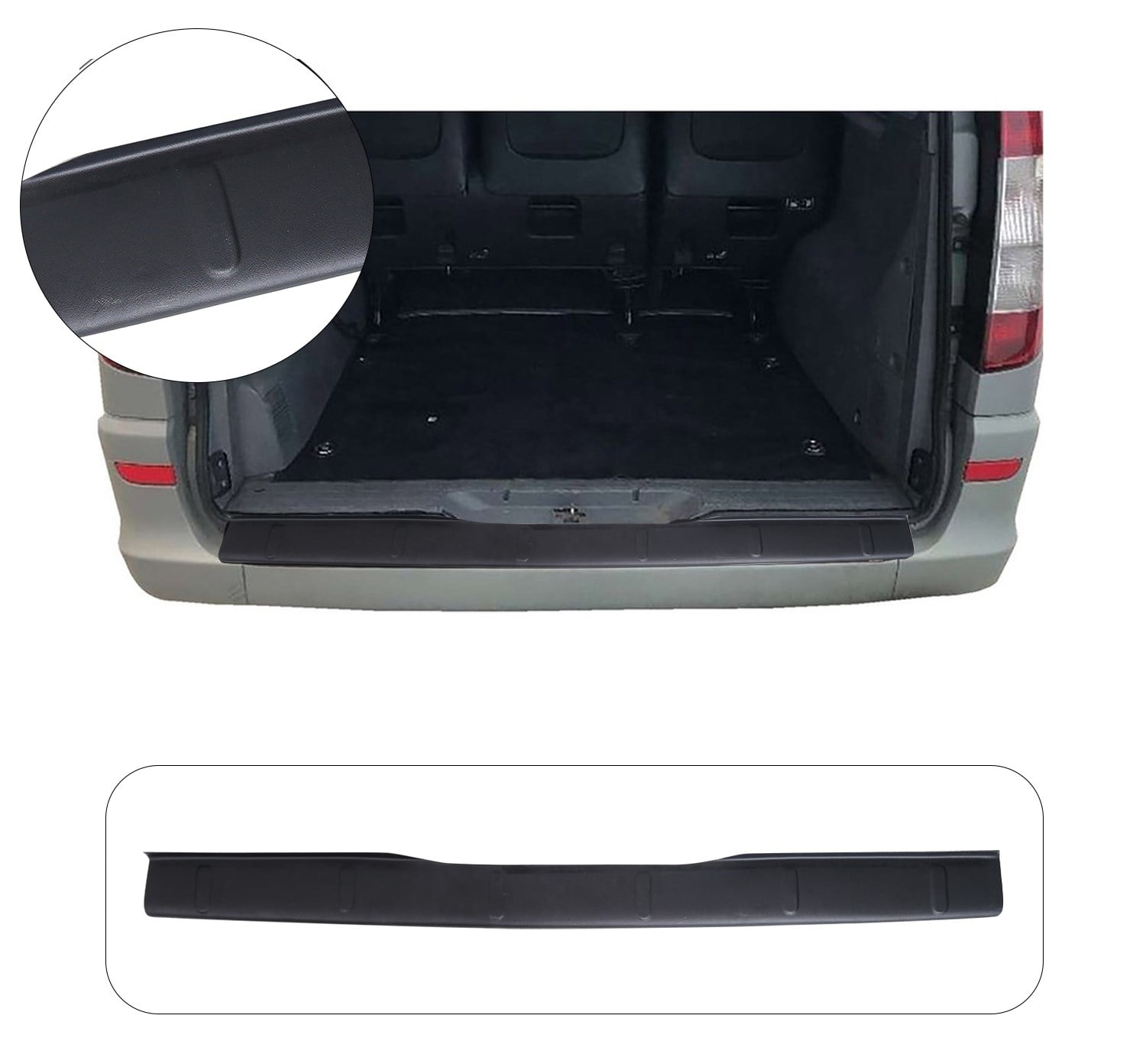 MERCEDES VITO 2003-2014 ABS GENİŞ ARKA TAMPON ÜSTÜ KORUMA