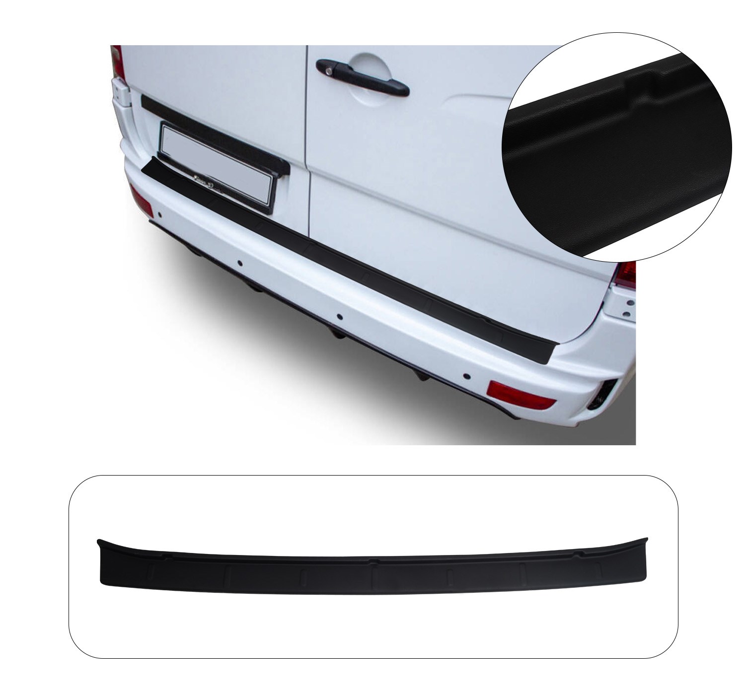 MERCEDES W906 2006-2018  ABS GENİŞ ARKA TAMPON ÜSTÜ KORUMA