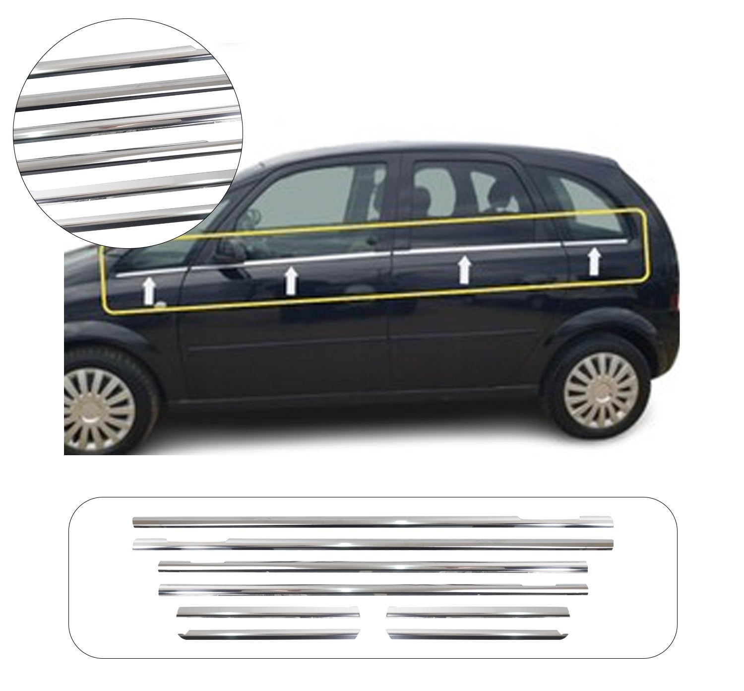 OPEL MERIVA 2003-2010 CAM ÇITASI 8 PRÇ