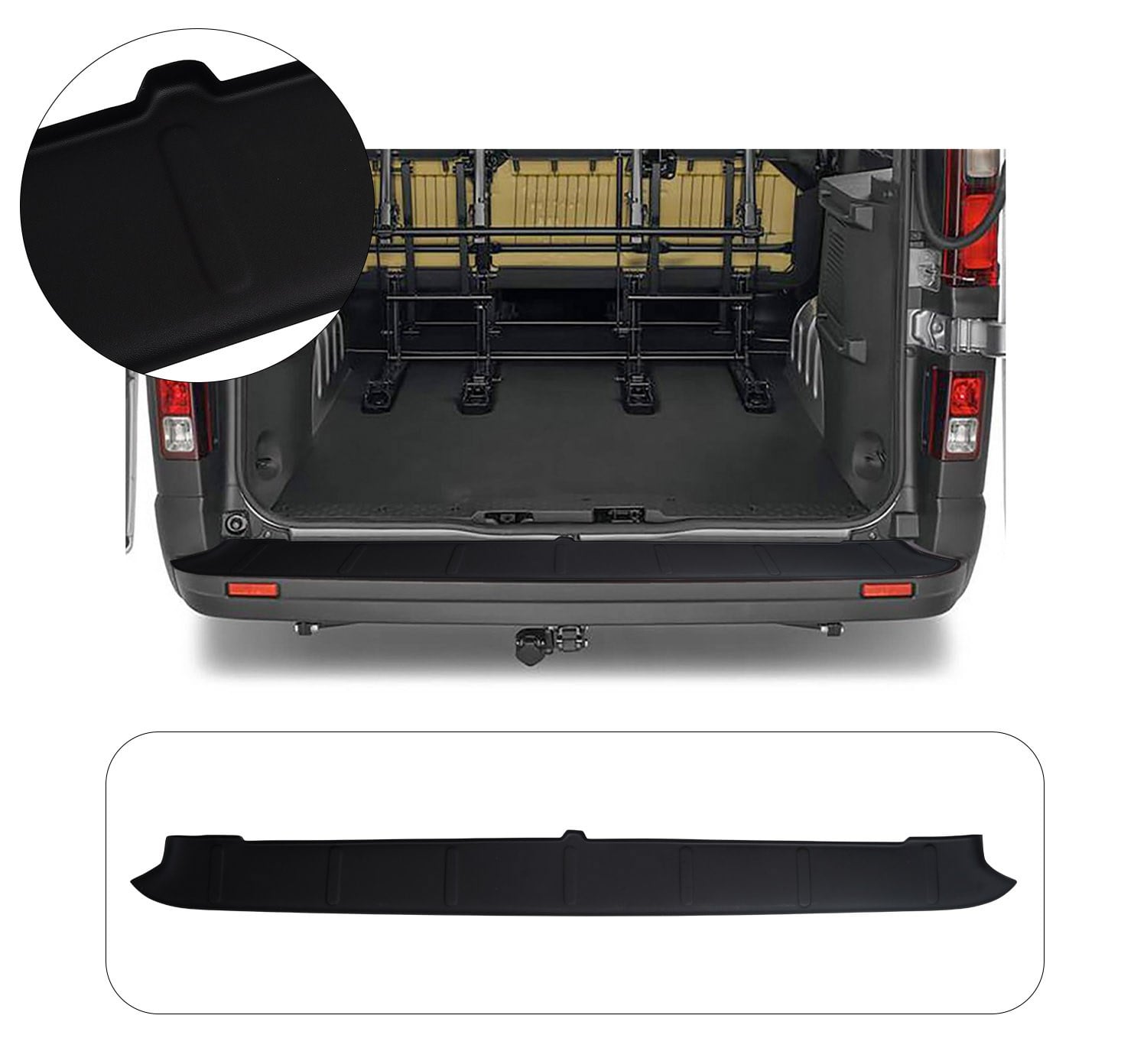 OPEL VIVARO 2001- ABS GENİŞ ARKA TAMPON ÜSTÜ KORUMA