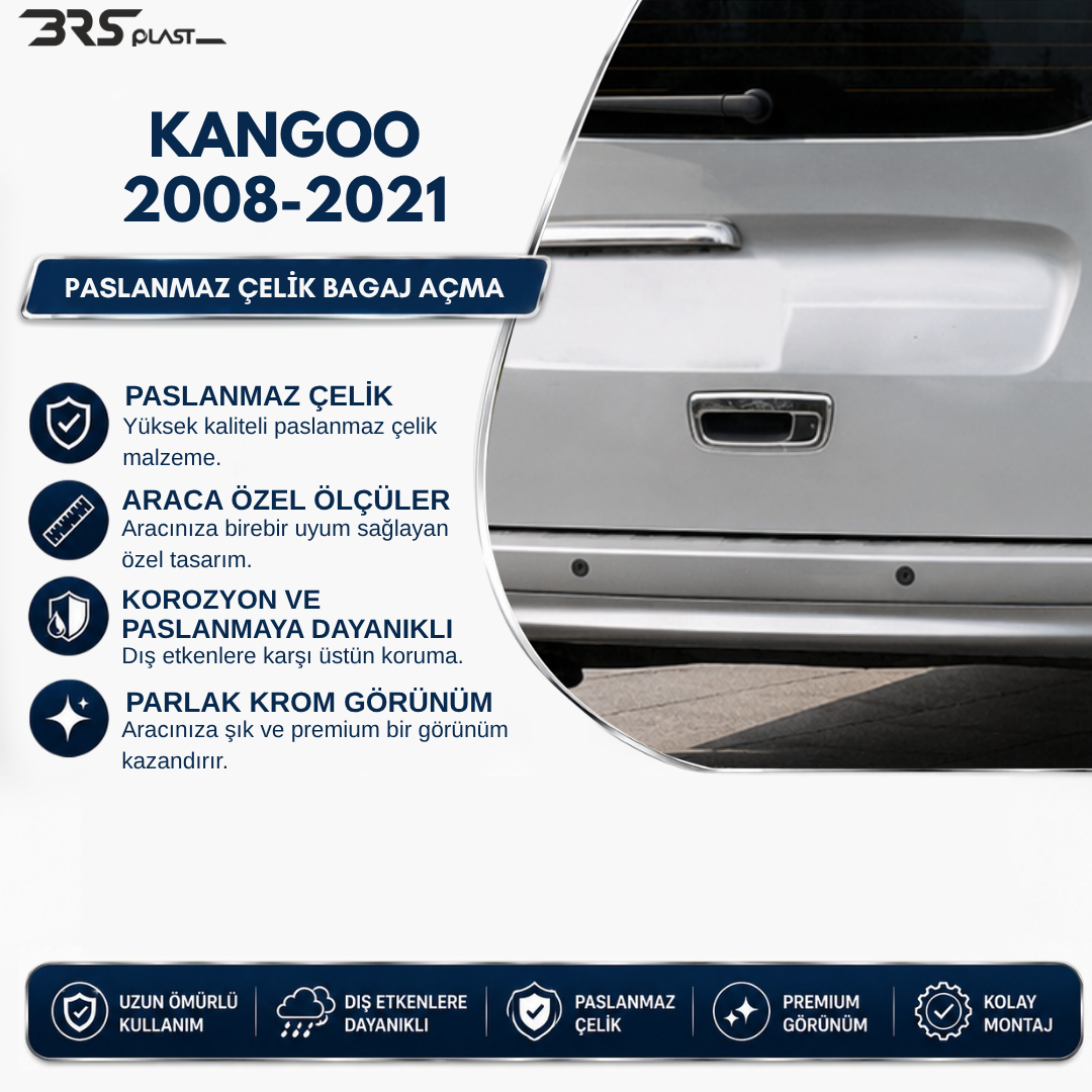 Renault Kangoo 2008 Stainless Steel Chrome Rear Door Handle Cover