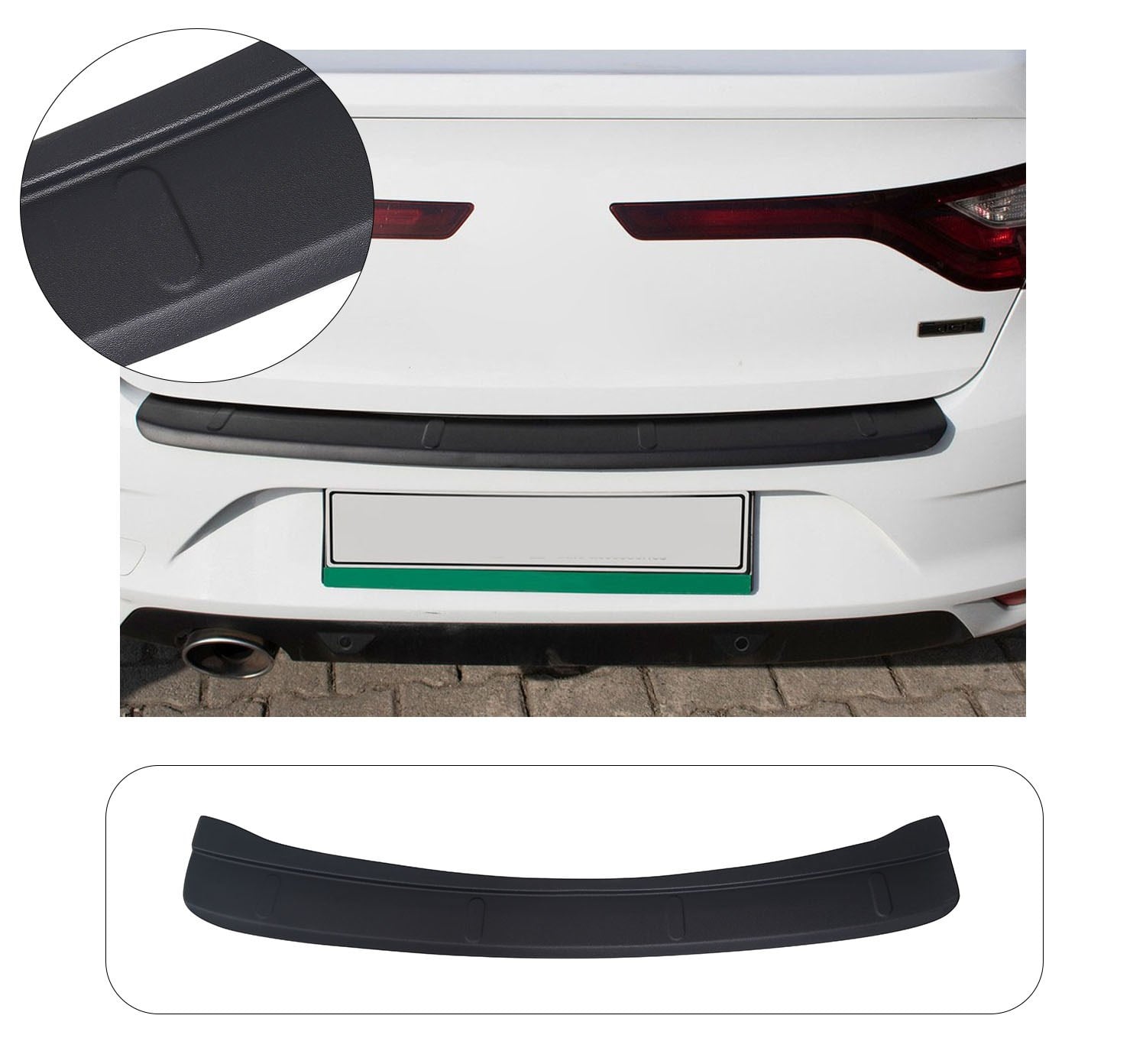 RENAULT MEGANE 2016- ABS GENİŞ ARKA TAMPON KORUMA
