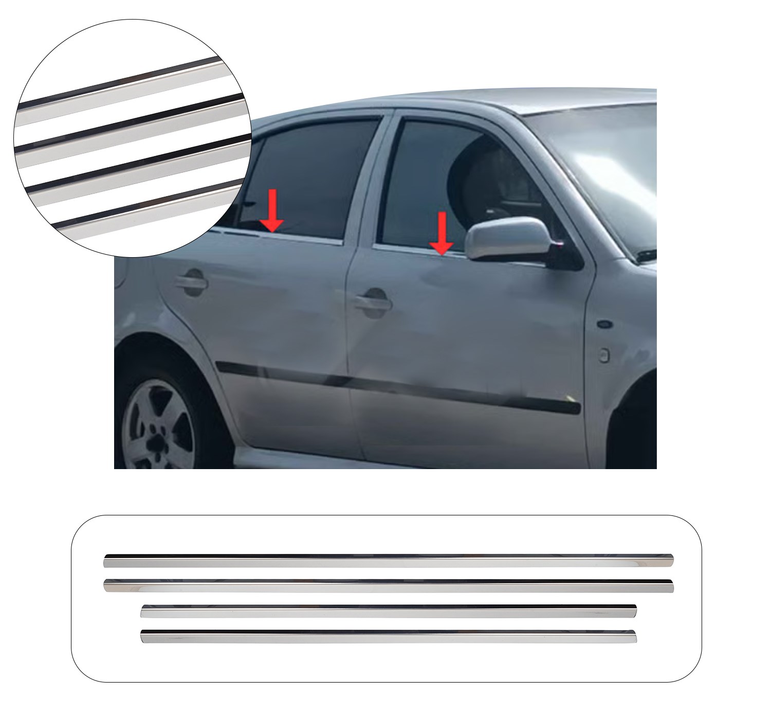 SKODA OCTAVIA A4 SD 1998-2003 CAM ÇITASI 4 PRÇ. P.ÇELİK