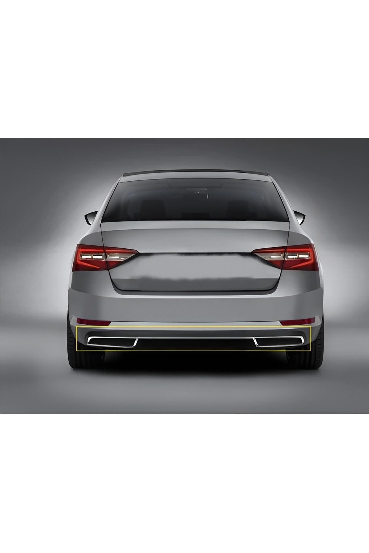 Skoda Super B Krom Difüzör 3 Parça Paslanmaz Çelik 2019 Ve Üzeri