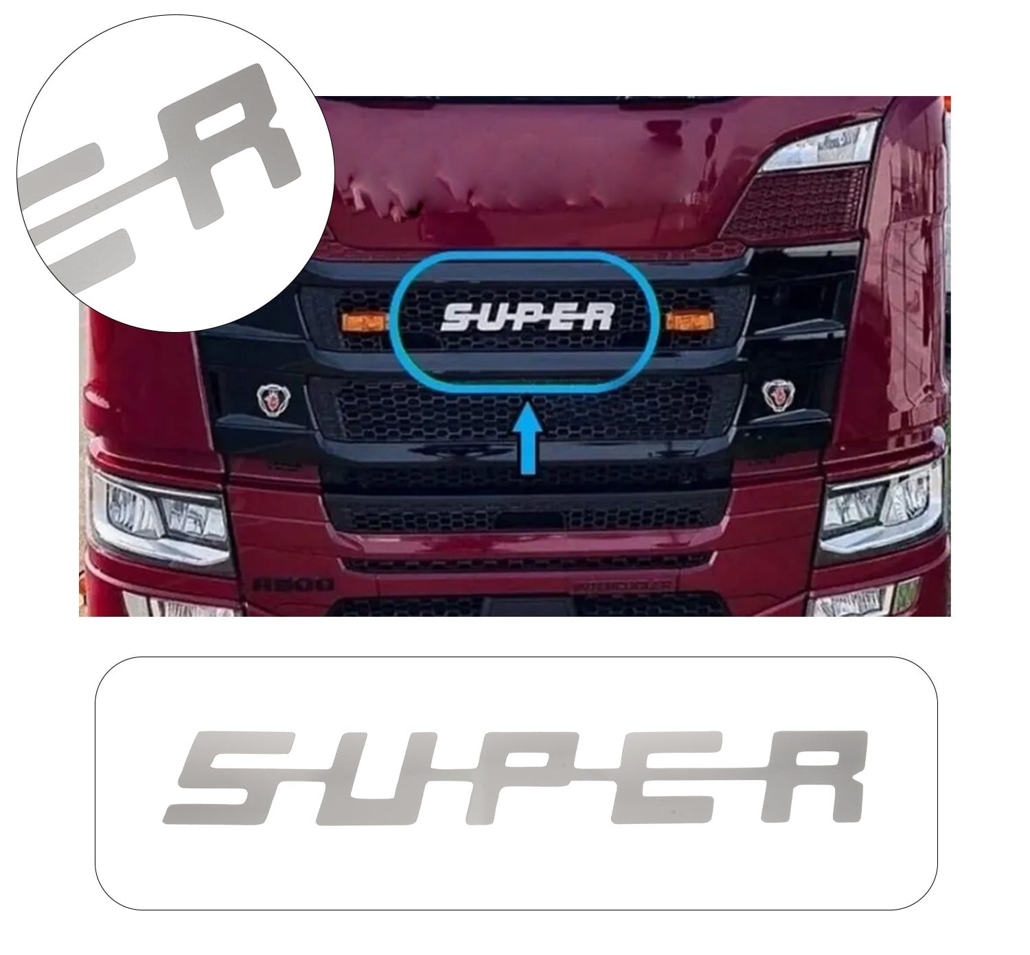 TIR GRUBU UNIVERSAL SUPER YAZILI KROM AKSESUAR