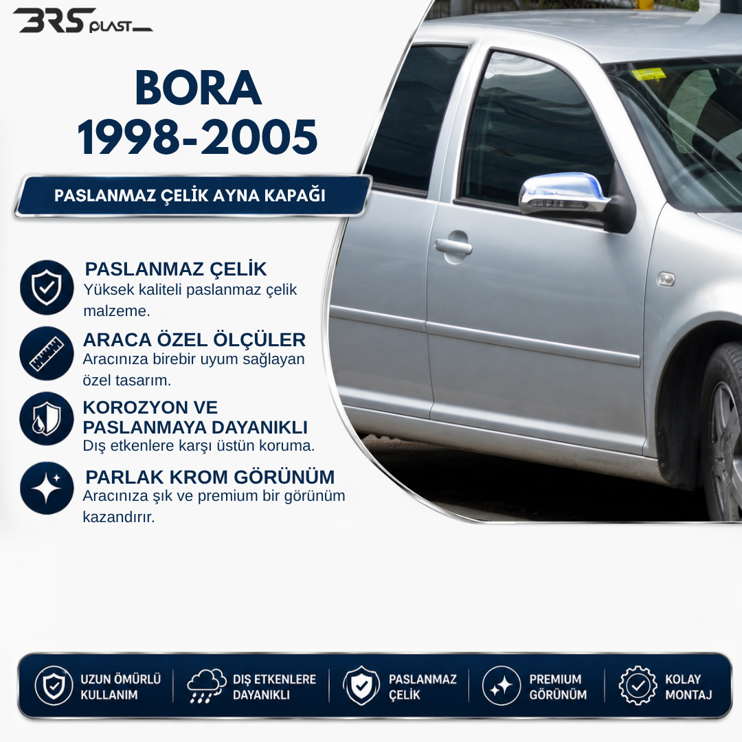 VW BORA 1998-2004 MIRROR COVER STAINLESS STEEL