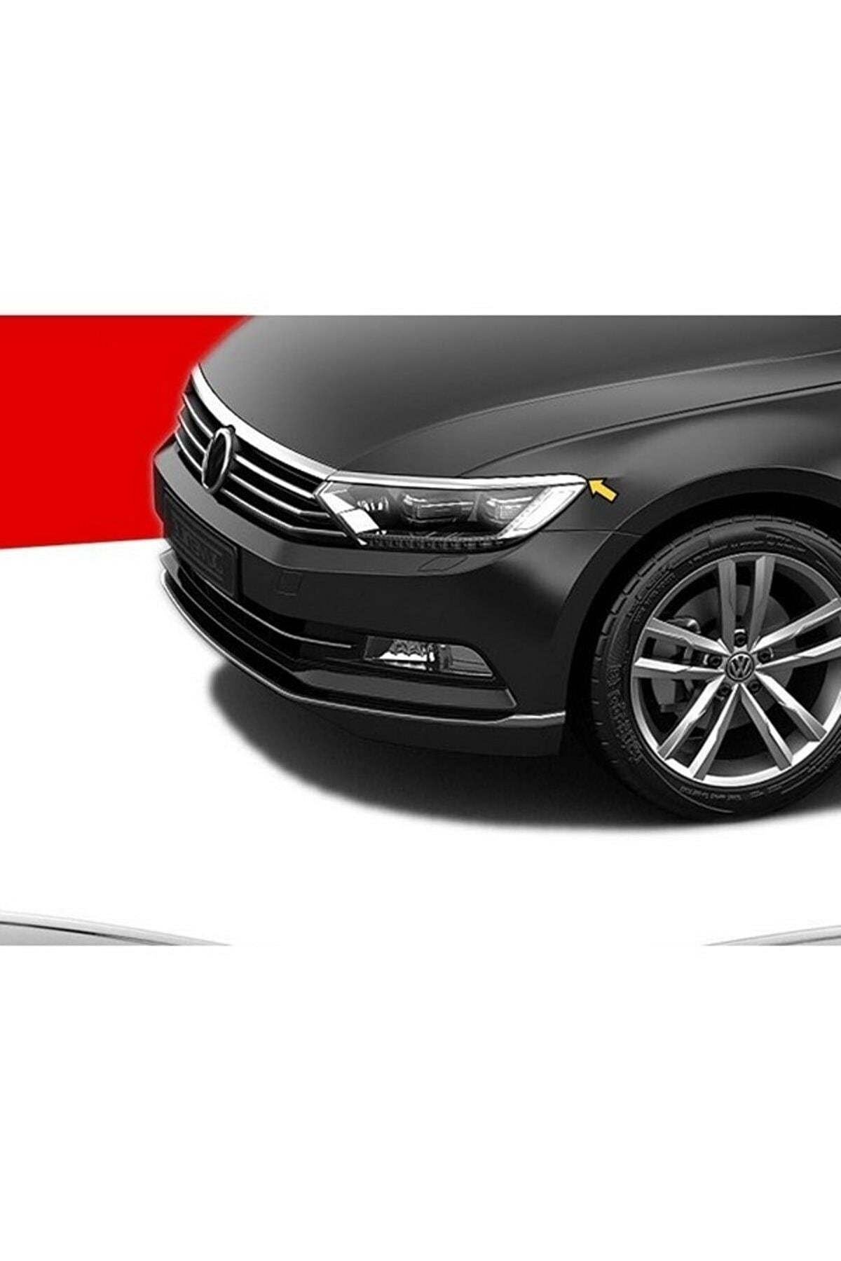 Volkswagen Passat B8 2014-2019 Krom Far Kaşı+ön Panjur 3 Parça Paslanmaz Çelik
