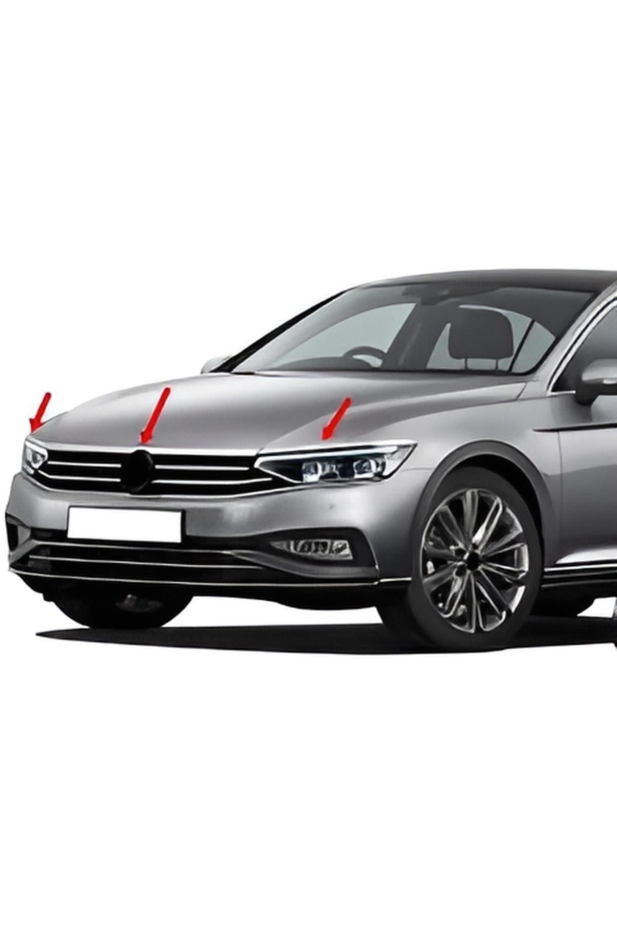 Vw Passat B8.5 Krom Far Kaşı Kaput Üstü Çıtası 3 Parça Paslanmaz Çelik 2019 Ve Üzeri