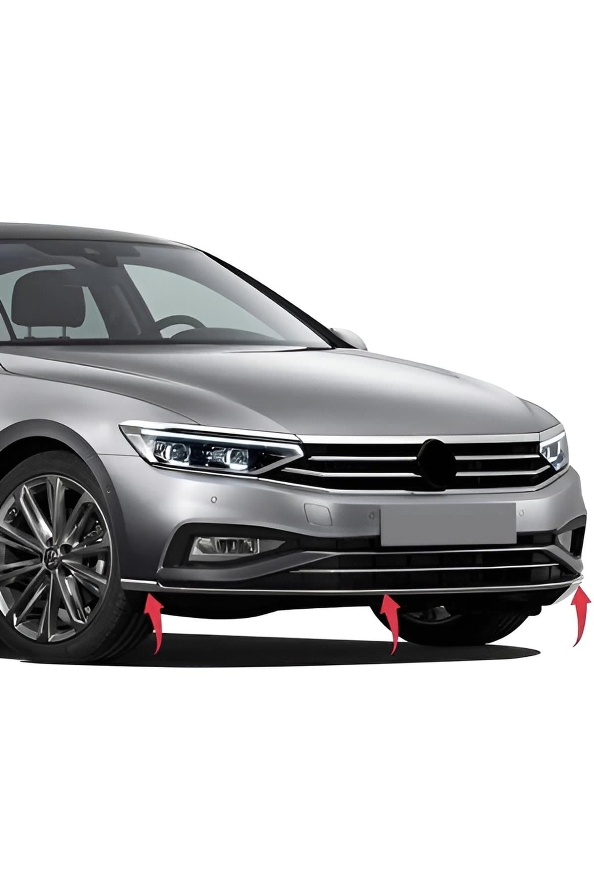 Vw Passat B8.5 Krom Ön Tampon Çıtası 3 Parça Paslanmaz Çelik 2019 Ve Üzeri