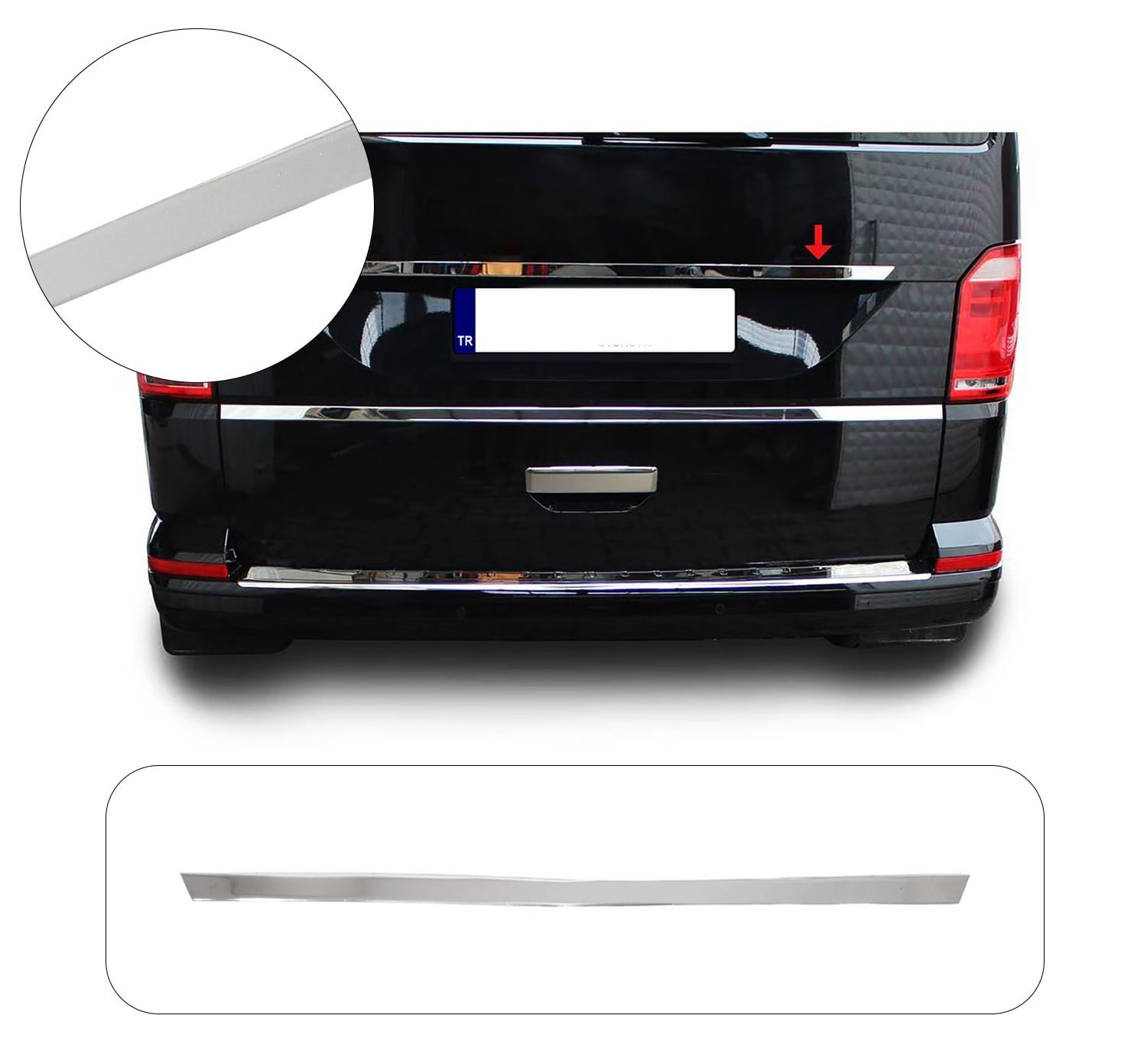 VW T6 2015- ARKA TAMPON PLAKA ÜSTÜ ÇITA