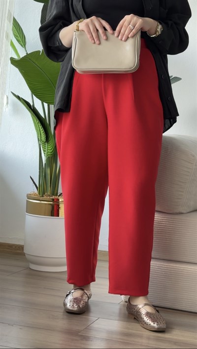KIRMIZI ŞALVAR PANTALON 