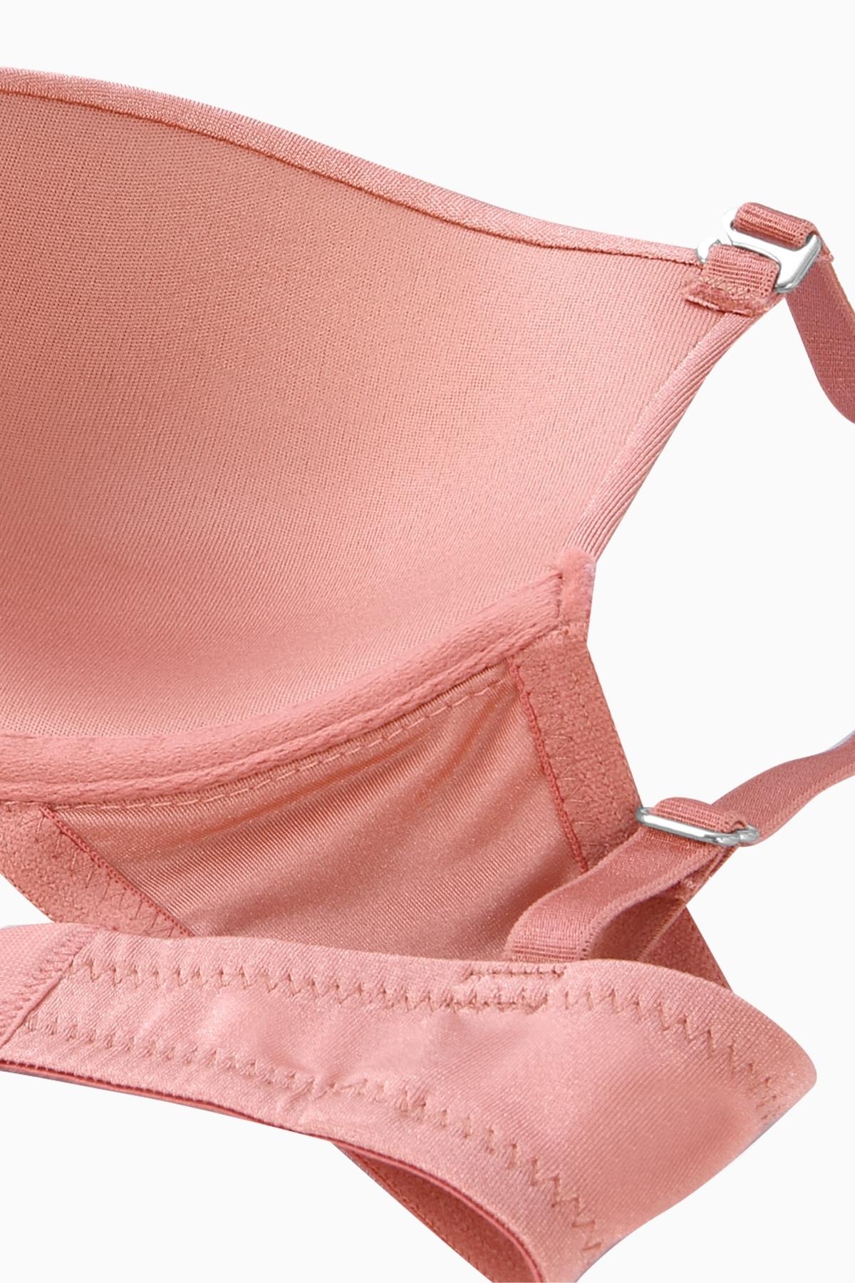 Wonna Alba - T shirt Bra Desteksiz Maksimum Kavrama ve Kusursuz Form - Tak Çıkar Askılı - Gül Kurusu - 2535