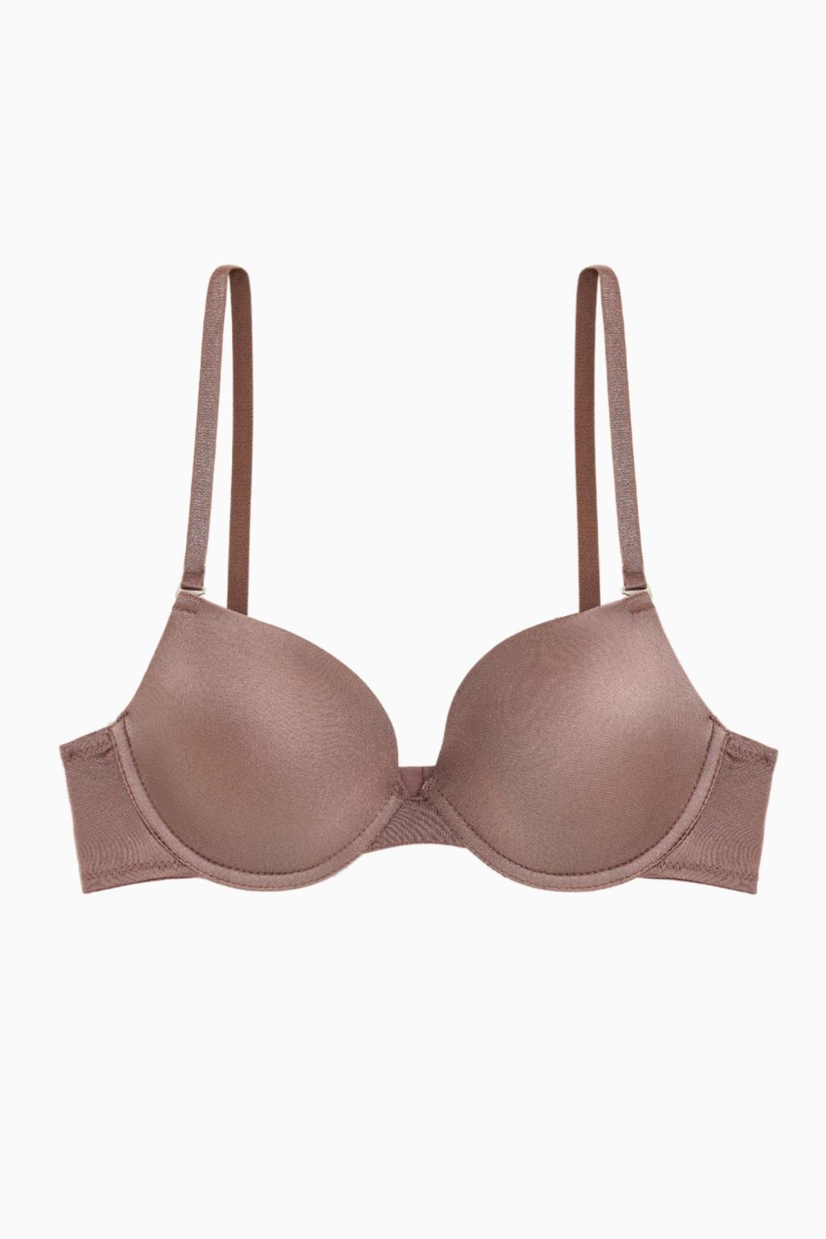 Alba Tak-Çıkar Askılı Mikro Sütyen - Desteksiz - Basic - 2535 - Bronz Kahve