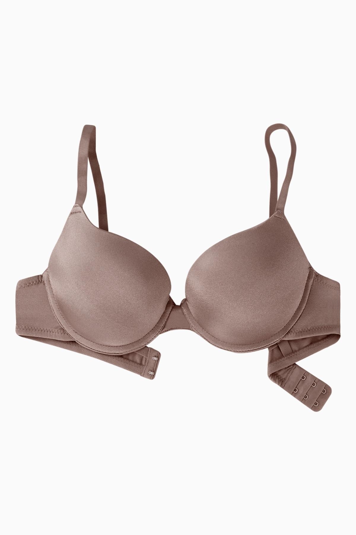 Andes 2527 Bronz Kahve Double Push Up / Ekstra Dolgulu Mikro Basic Sütyen
