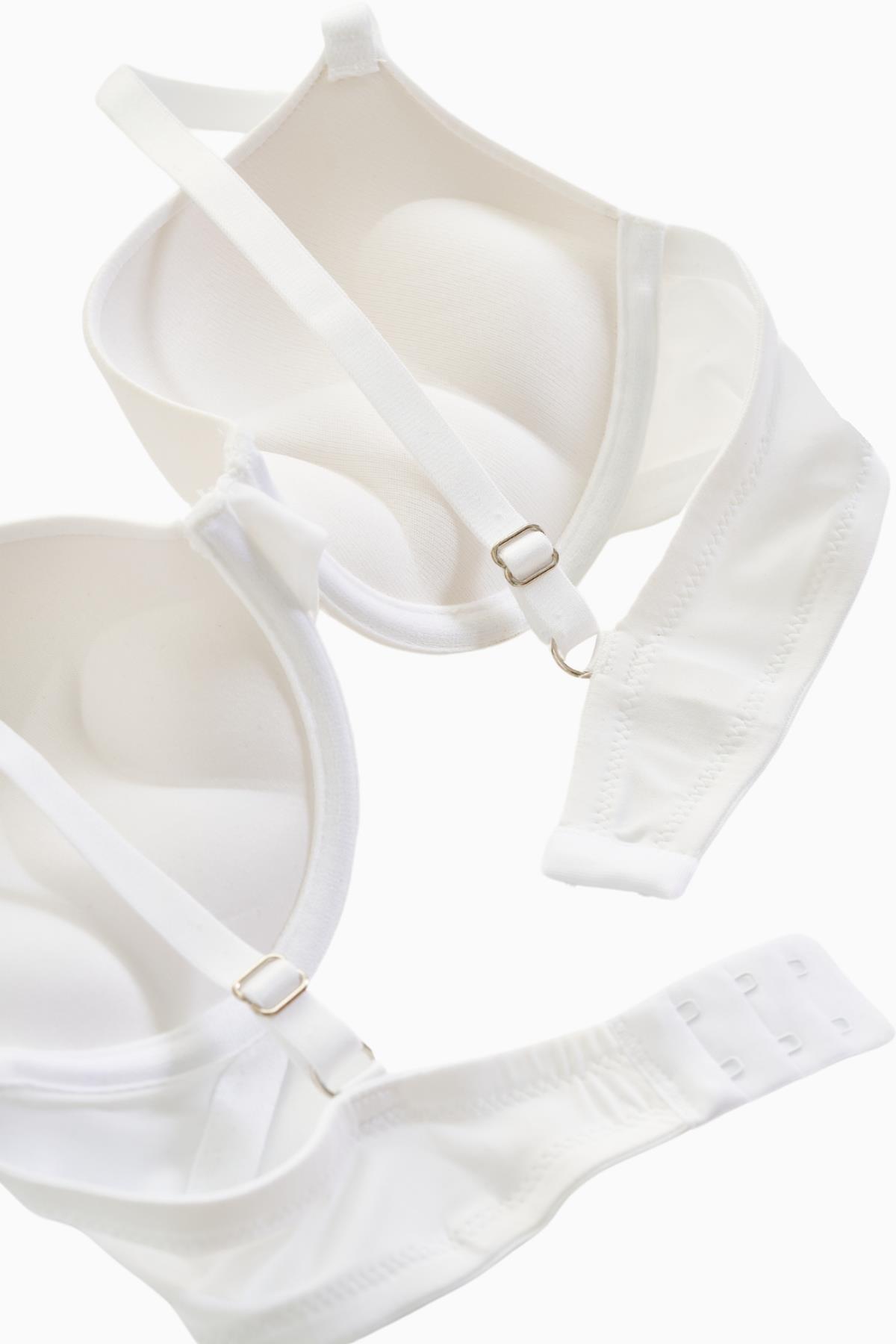 Andes Basic Mikro Kumaş Sütyen-Double Push Up Ekstra Dolgulu Balenli-2527-Beyaz