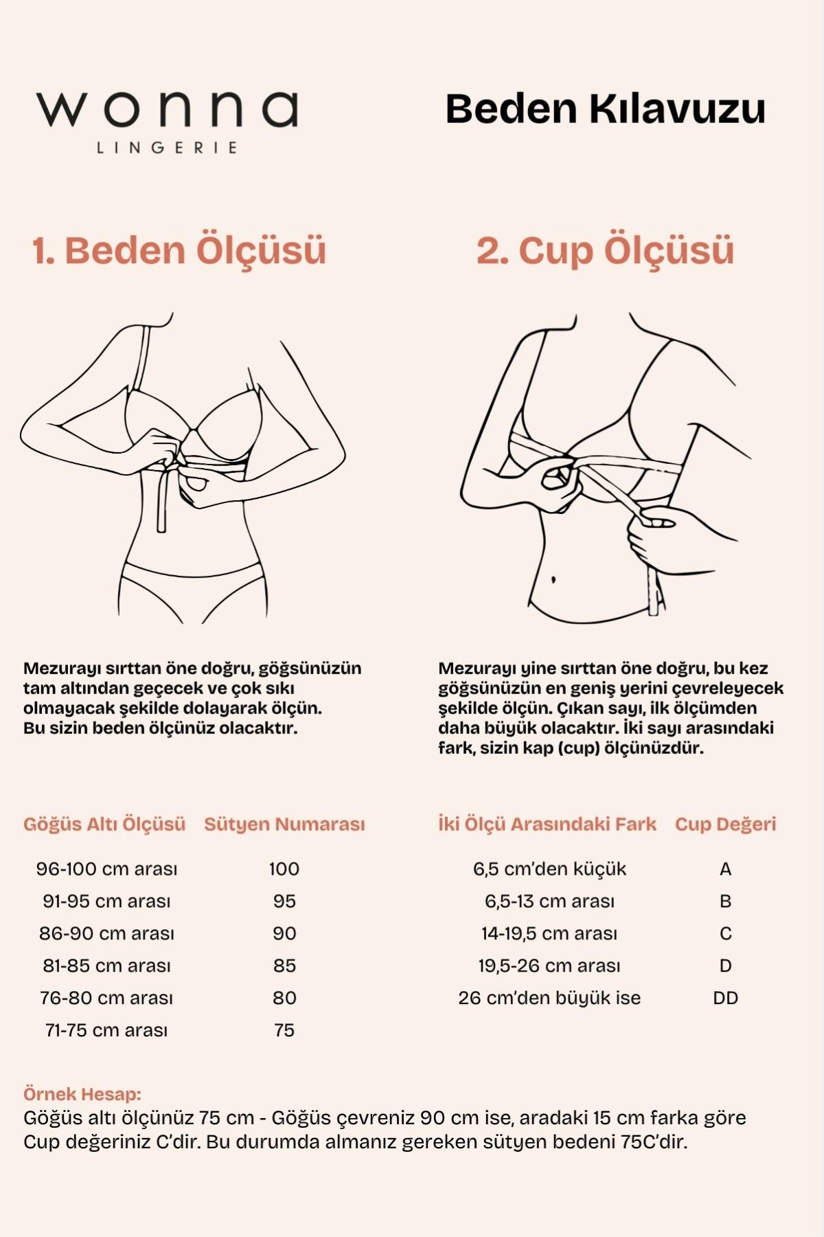 Çizgili Kumaş Sütyen Külot Takım - Dolgusuz, Balenli - 2513 - Hardal