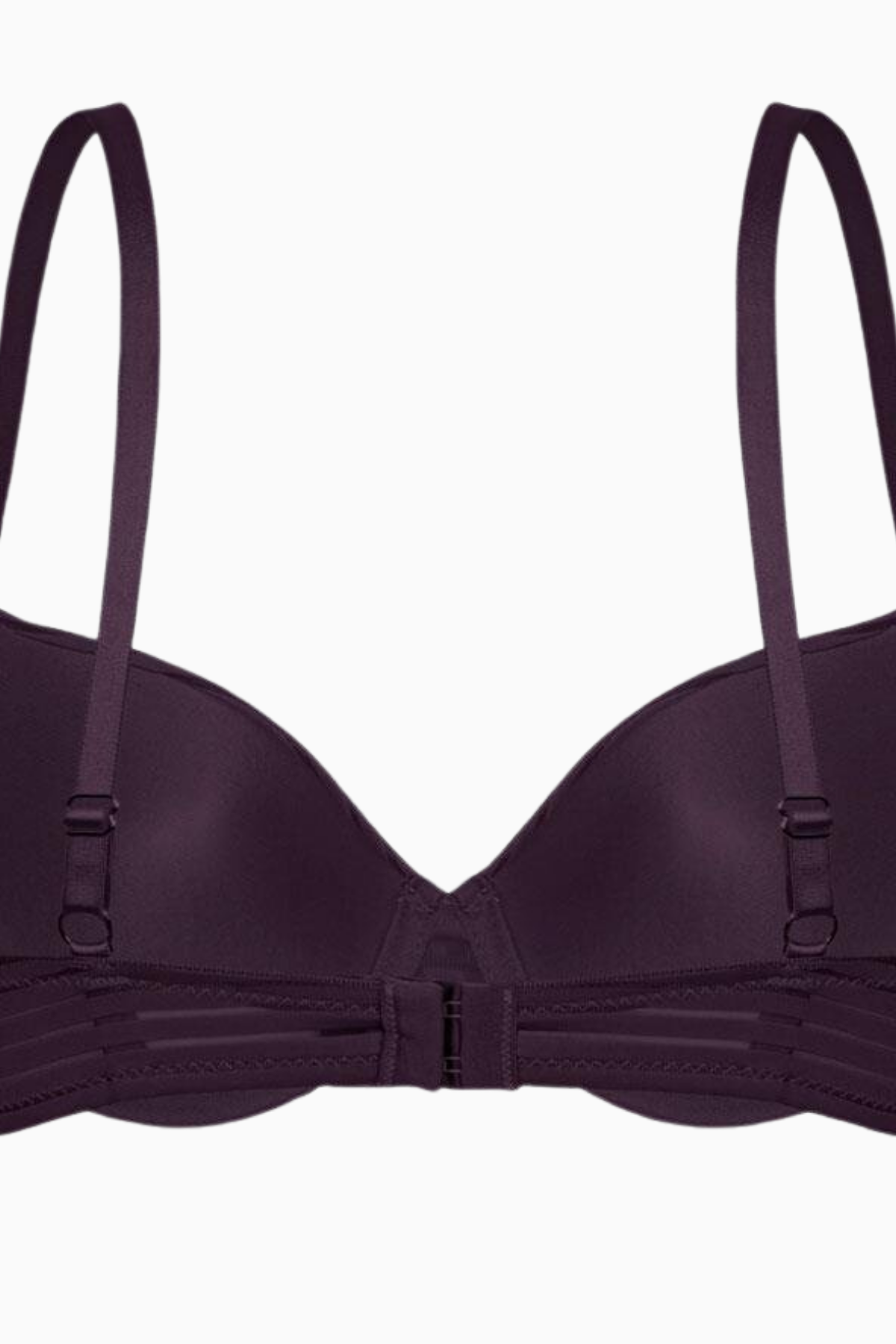 Çizgili Kumaş Sütyen - Push Up, Dolgulu, Balenli - 2514 - Acı Kahve