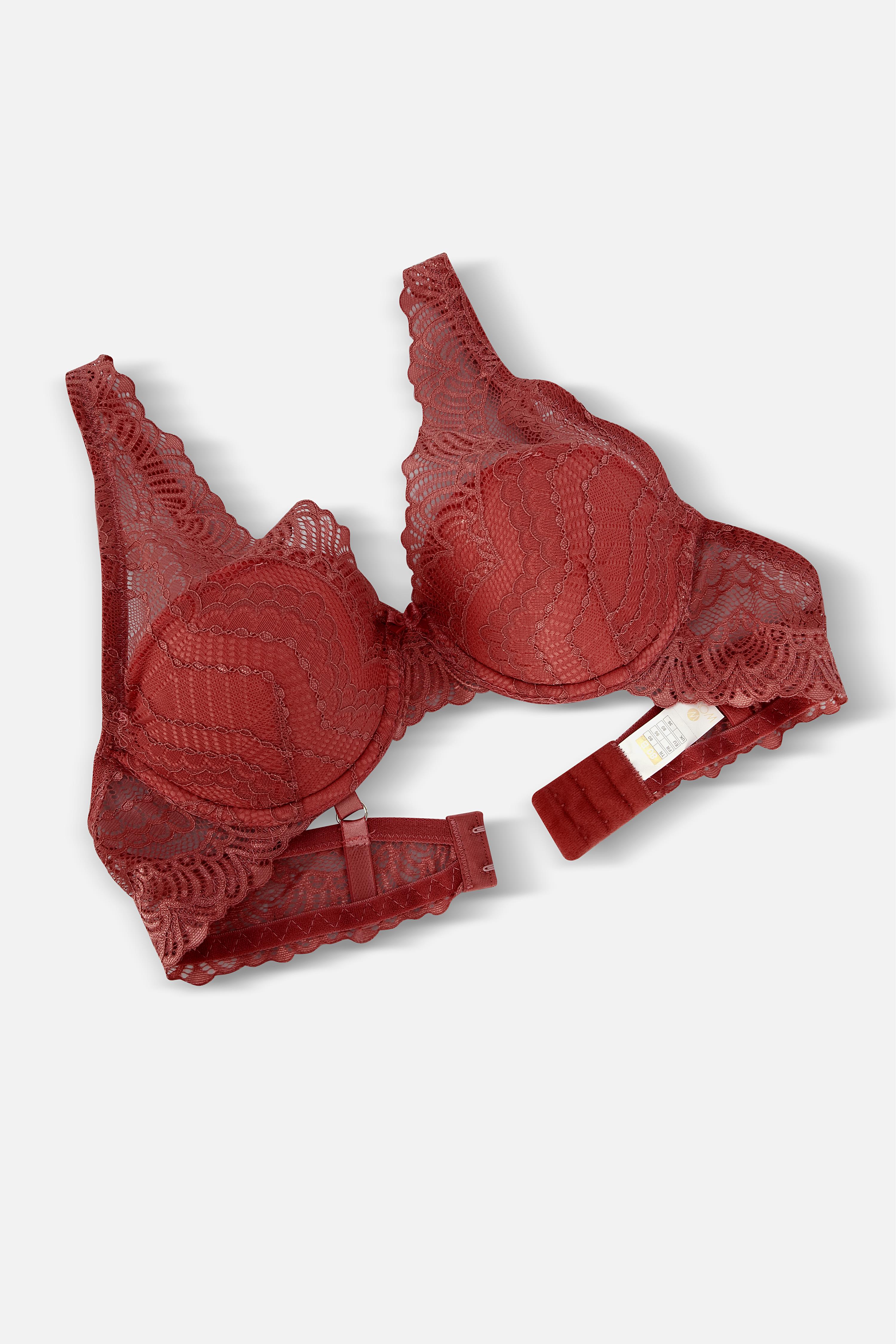 Dantelli Sütyen - Dolgusuz - 2277 - Bordo