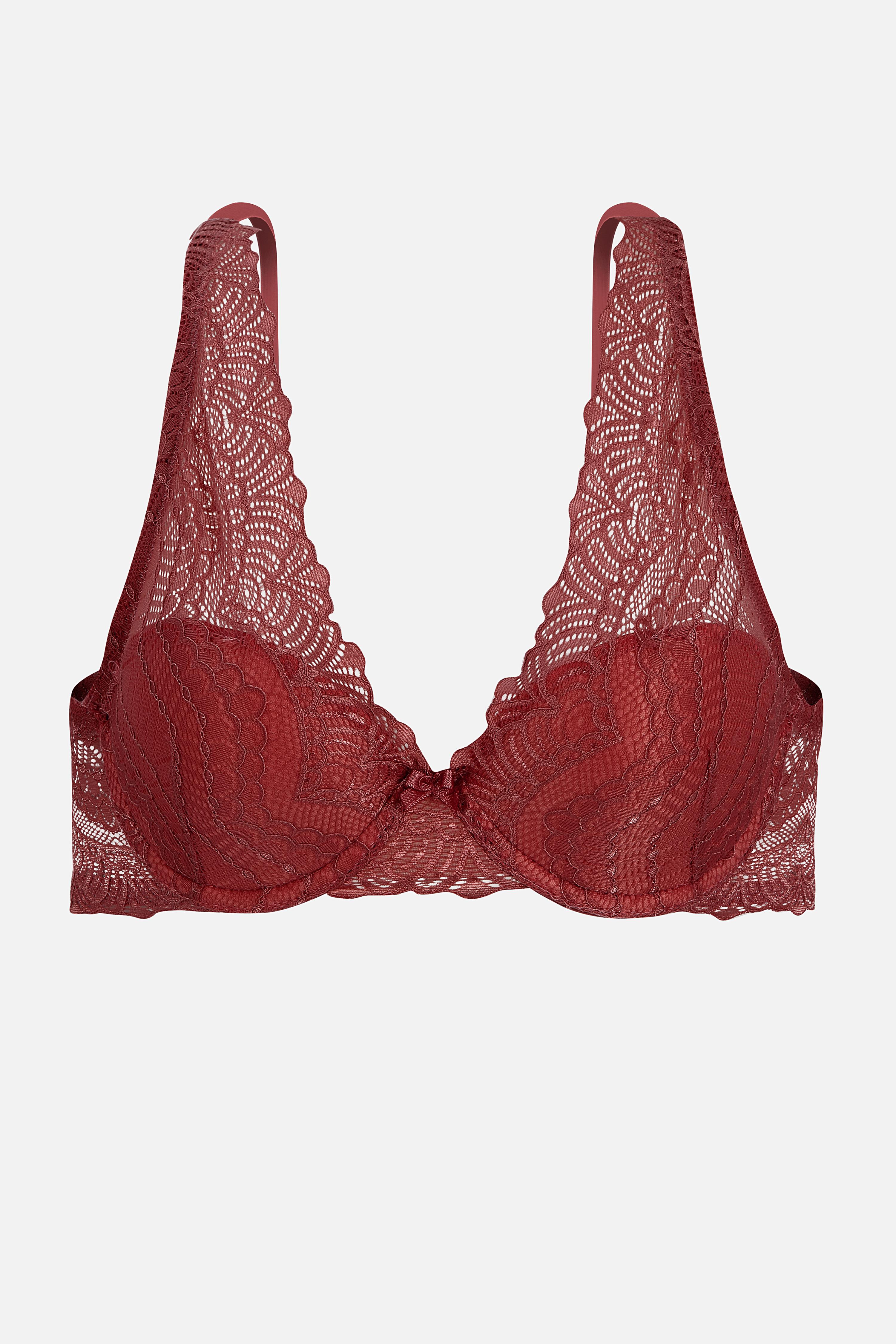 Dantelli Sütyen - Dolgusuz - 2277 - Bordo