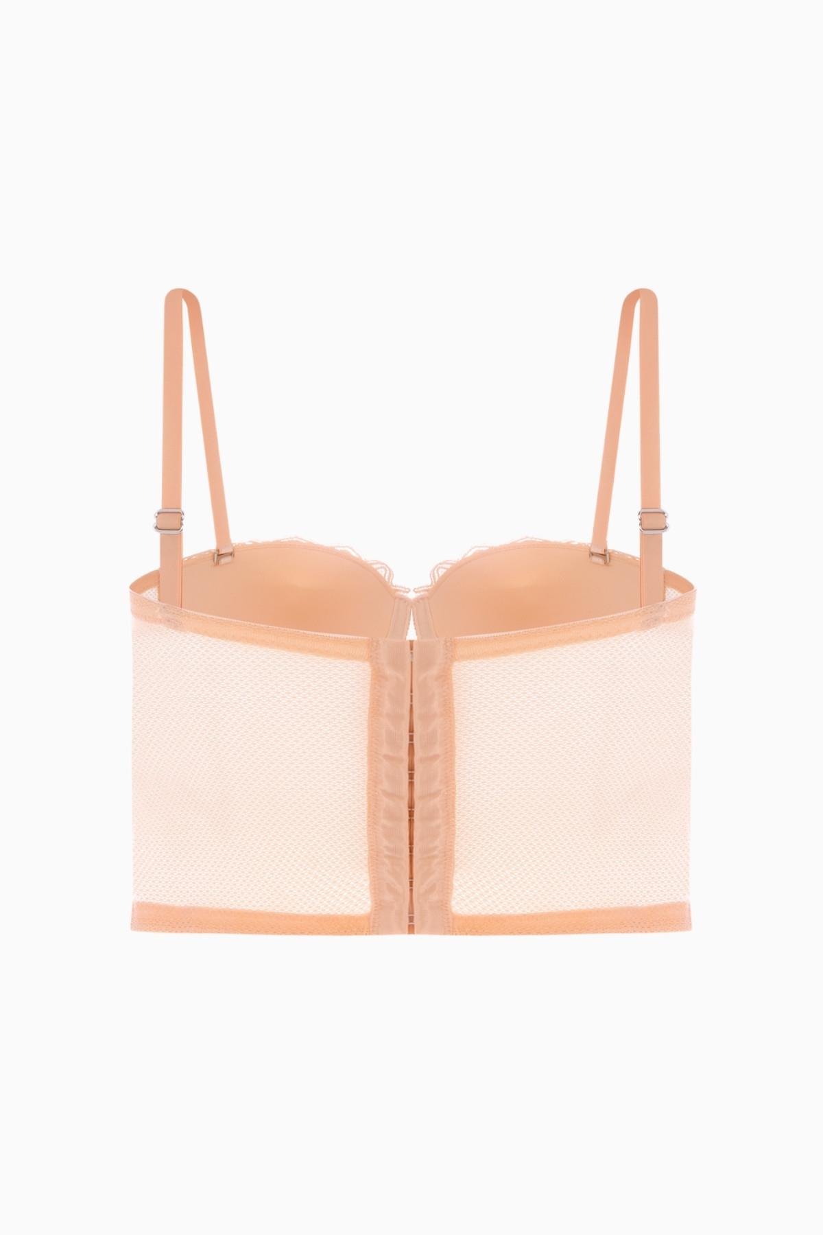 Rosali Dantelli Büstiyer Sütyen - Soft Push Up, Dolgulu - Fashion - 2501 - Kavuniçi
