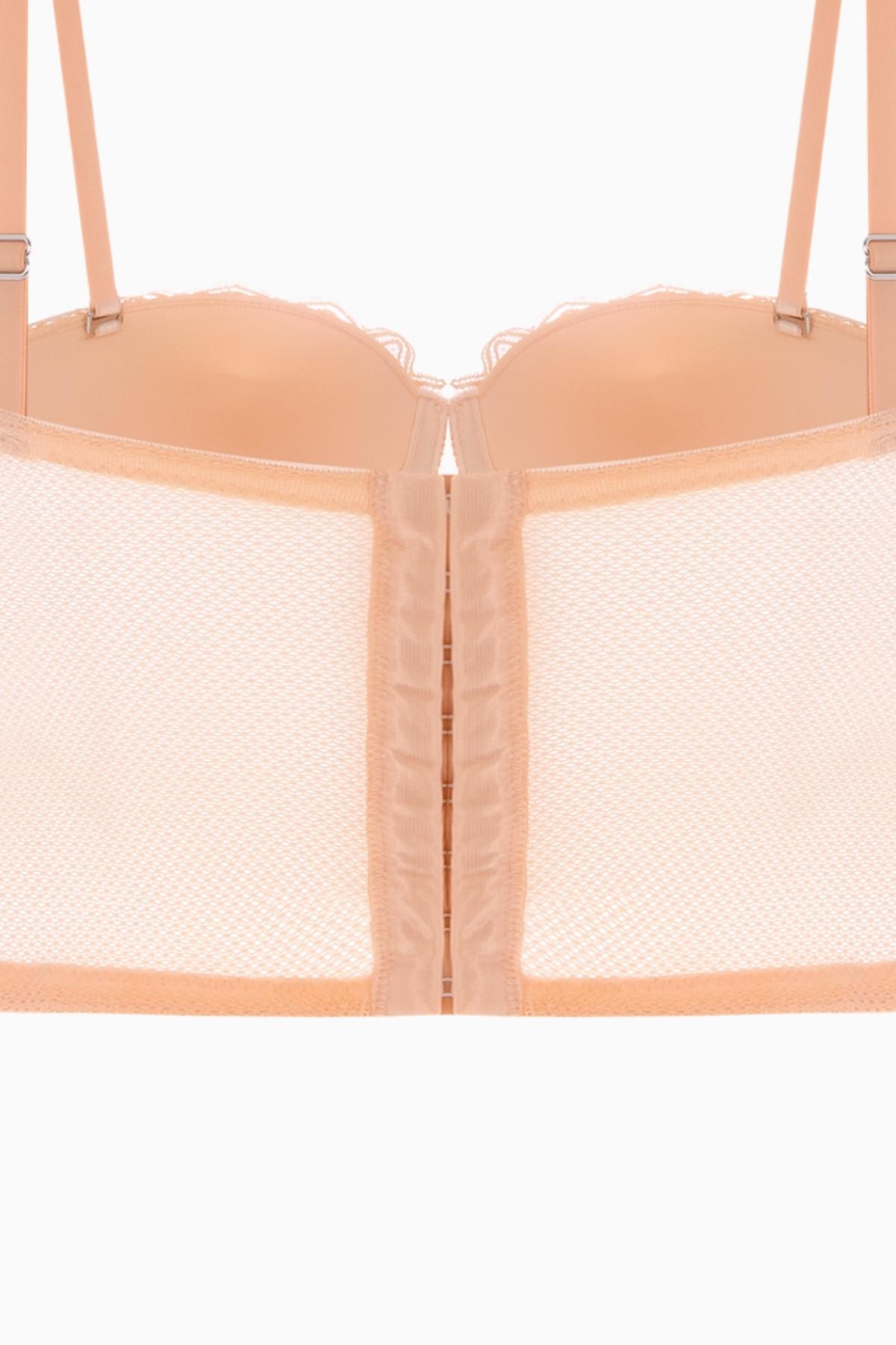 Rosali Dantelli Büstiyer Sütyen - Soft Push Up, Dolgulu - Fashion - 2501 - Kavuniçi